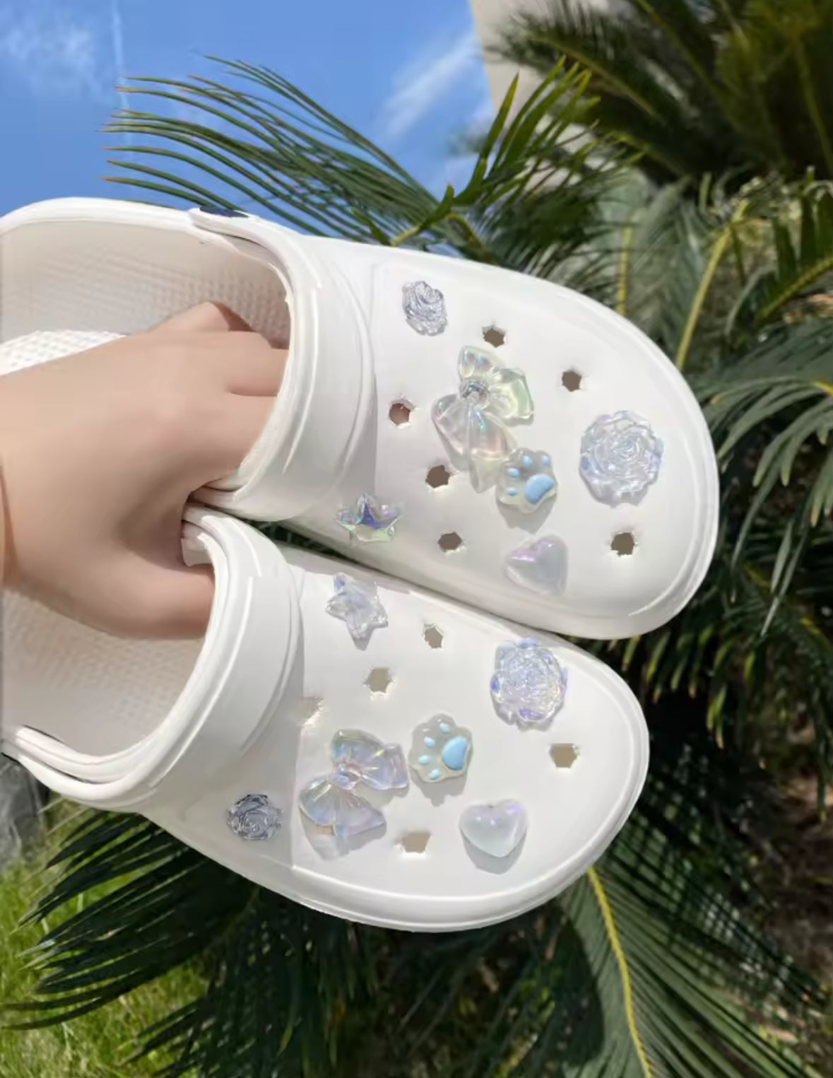 Iridescent Shimmer Clog Charms Set