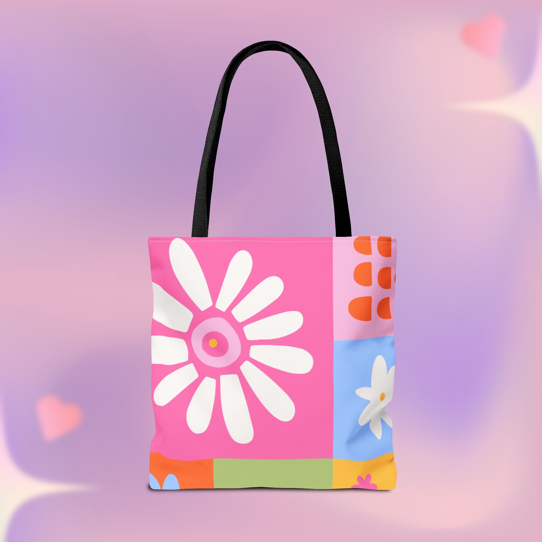 Vibrant Kawaii Floral Tote Bag