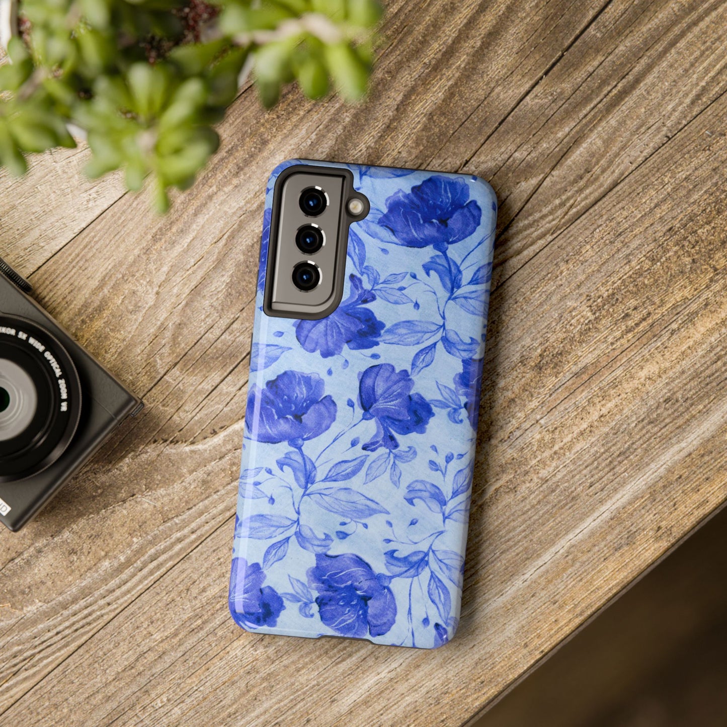 Blue Floral Pattern Phone Case (Apple & Android)