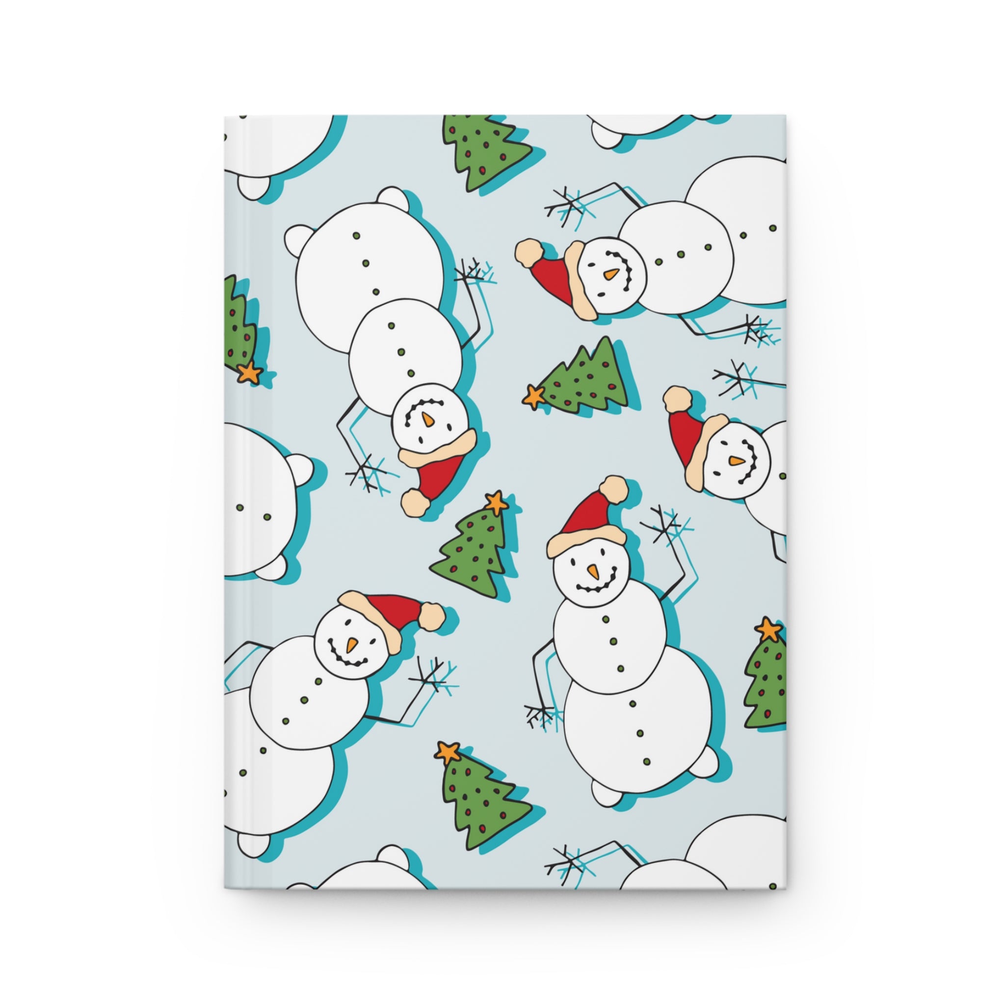 Jolly Winter Snowman Cuaderno mate de tapa dura