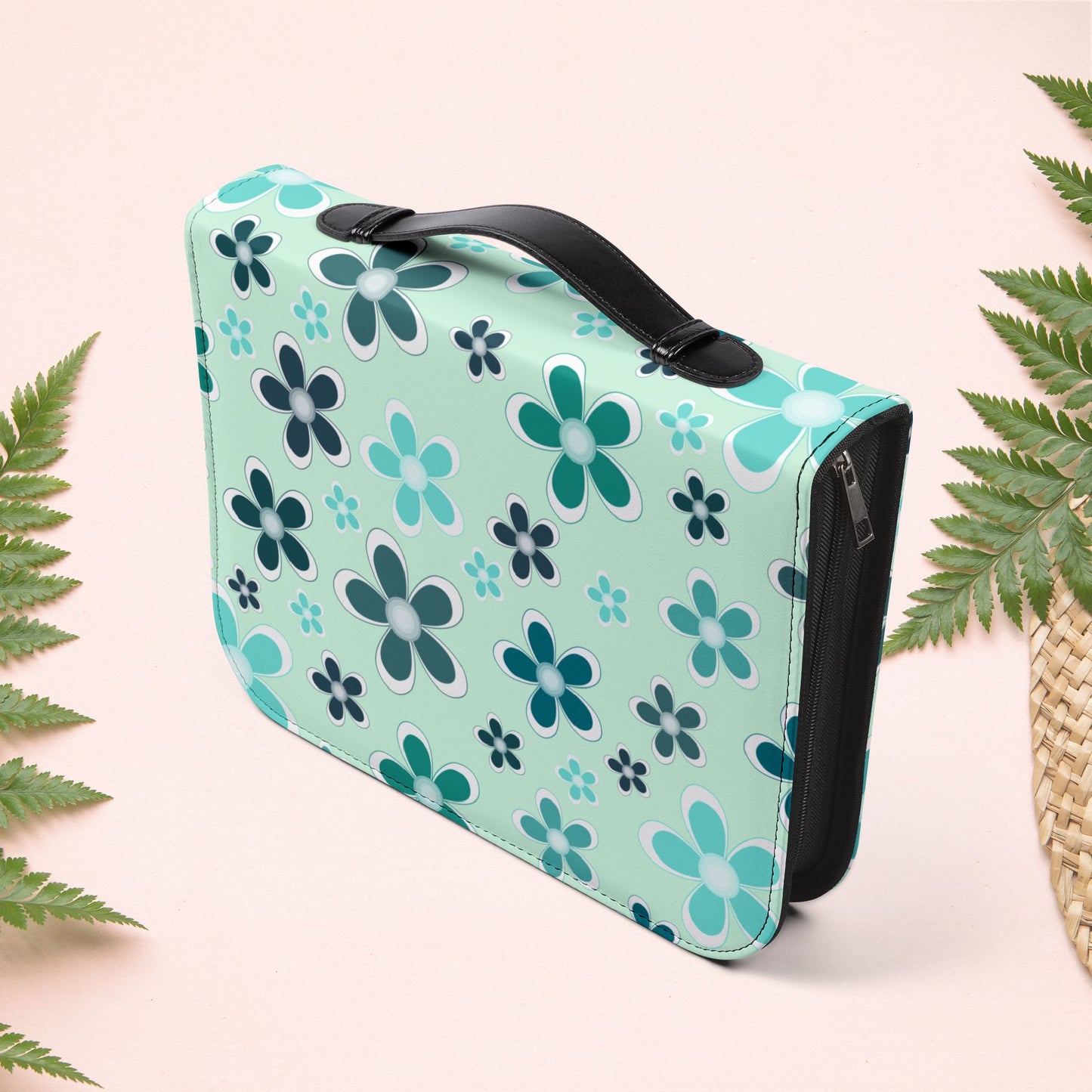 Aqua Mint Floral Book Cover