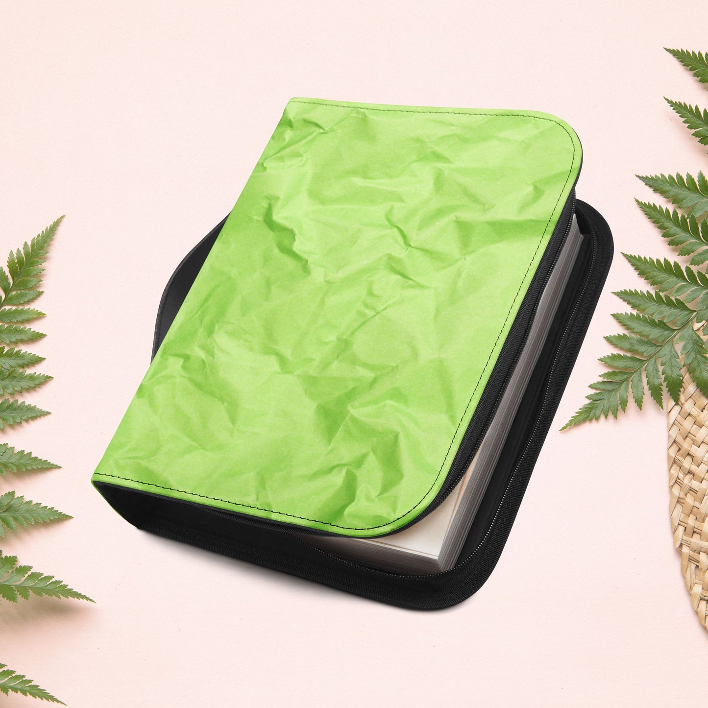 Wrinkled Apple Green Paper Book Cover