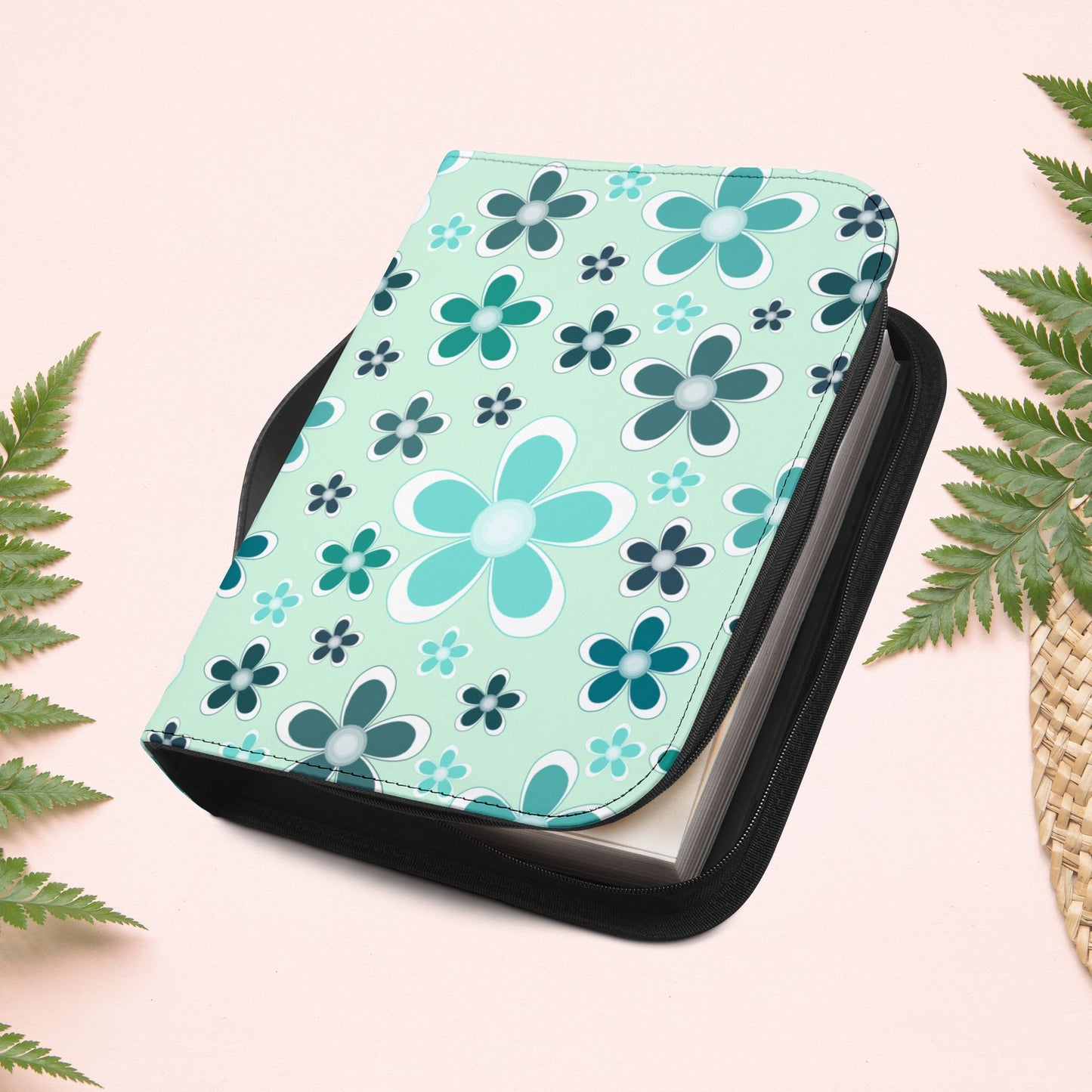 Aqua Mint Floral Book Cover