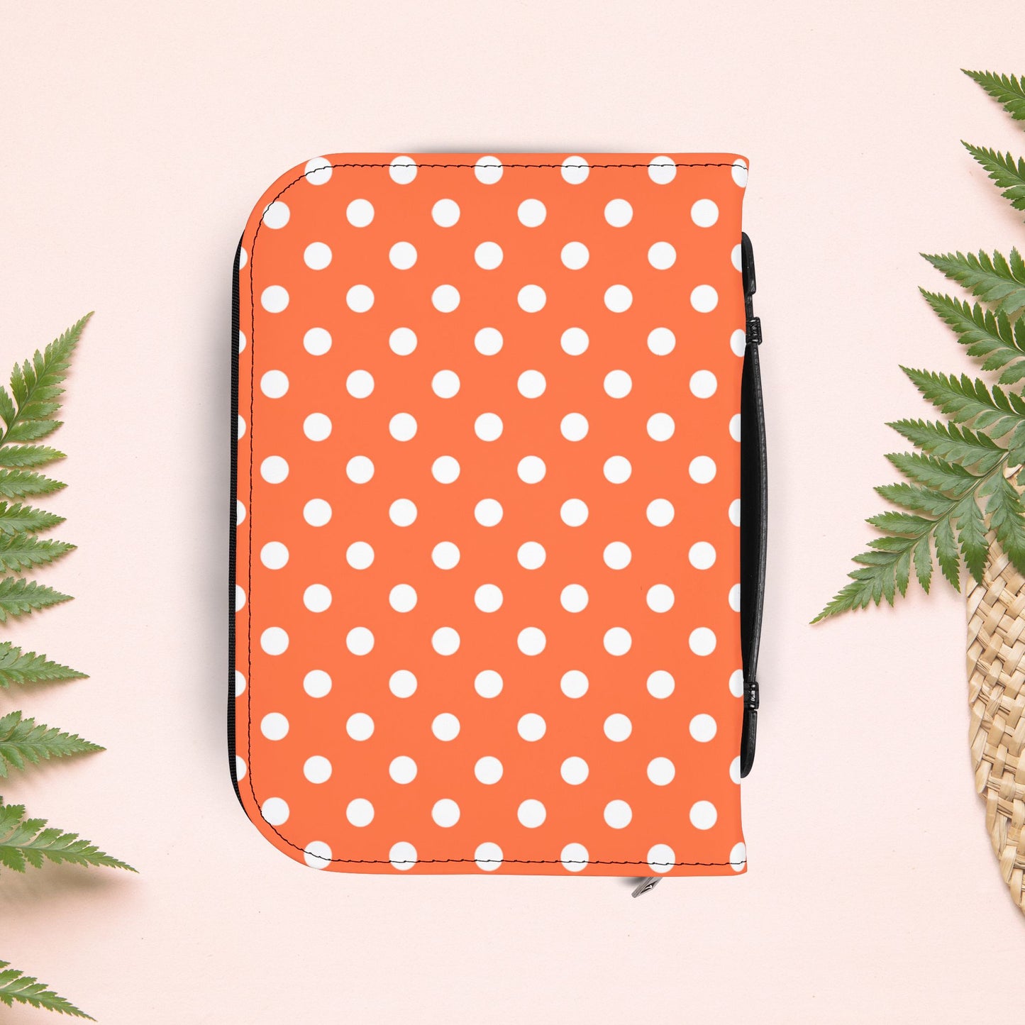 Orange Coral Polka Dot Book Cover