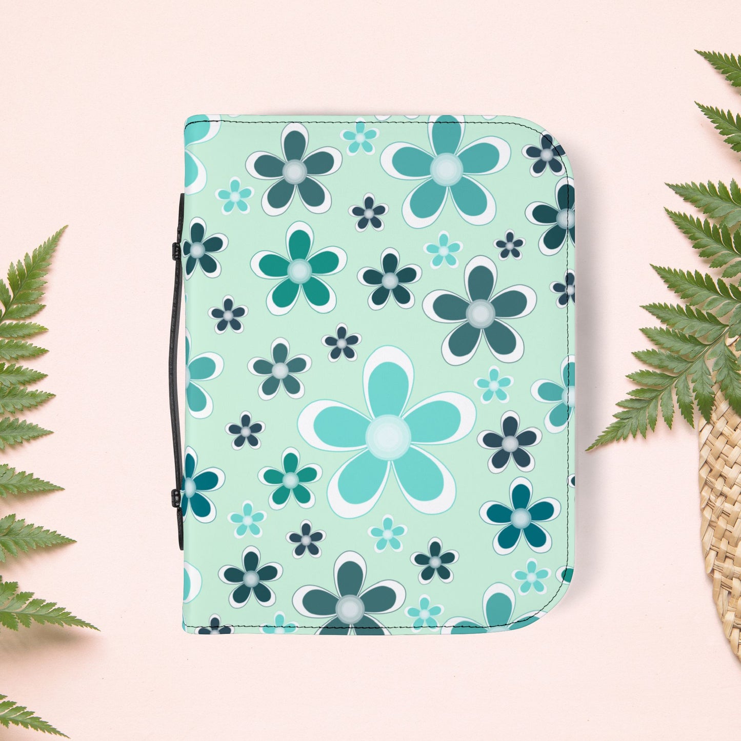Aqua Mint Floral Book Cover