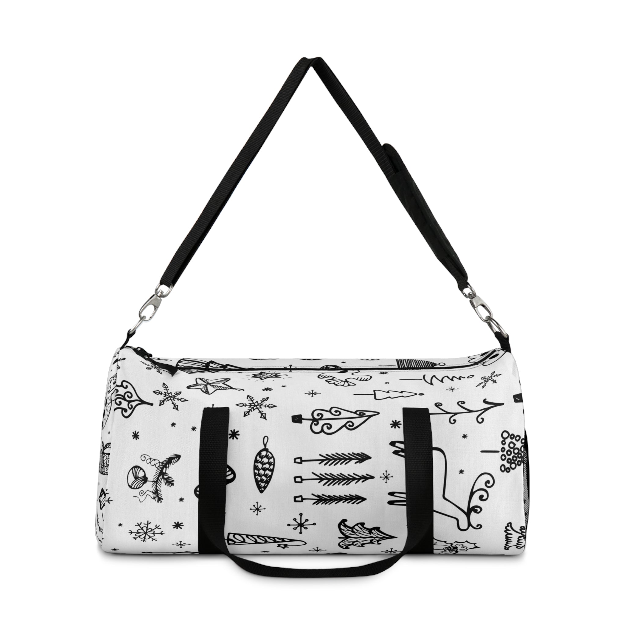 Black and White Christmas Duffel Bag