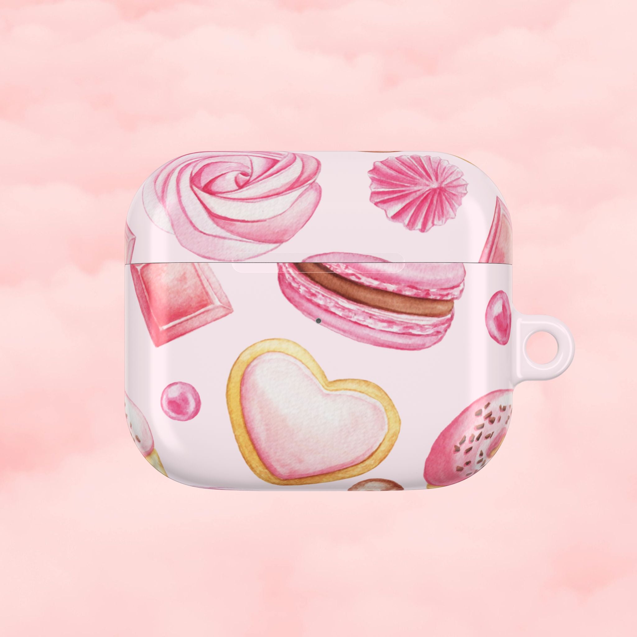 Pink Macaron Sweets Airpod Case
