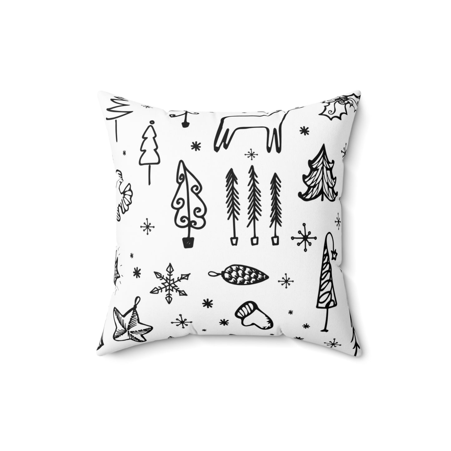 Black & White Christmas Square Pillow