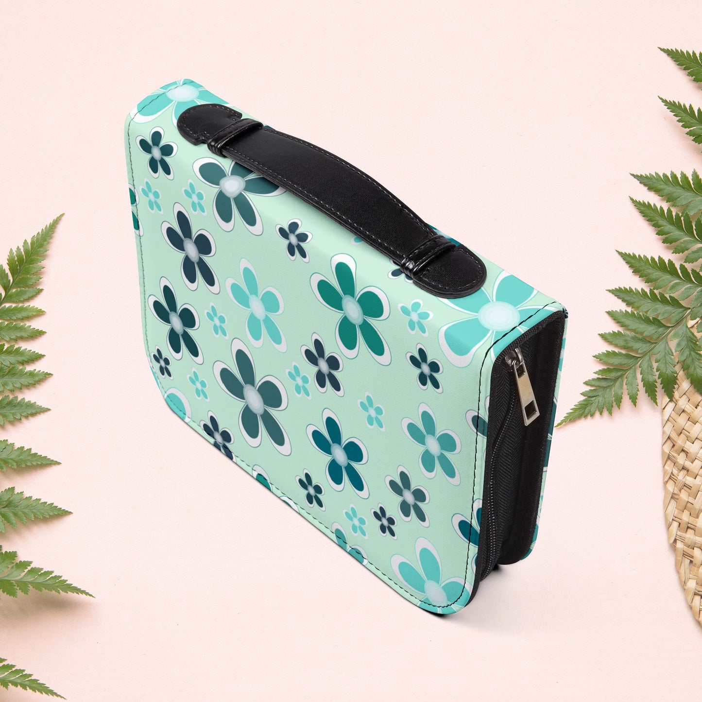 Aqua Mint Floral Book Cover