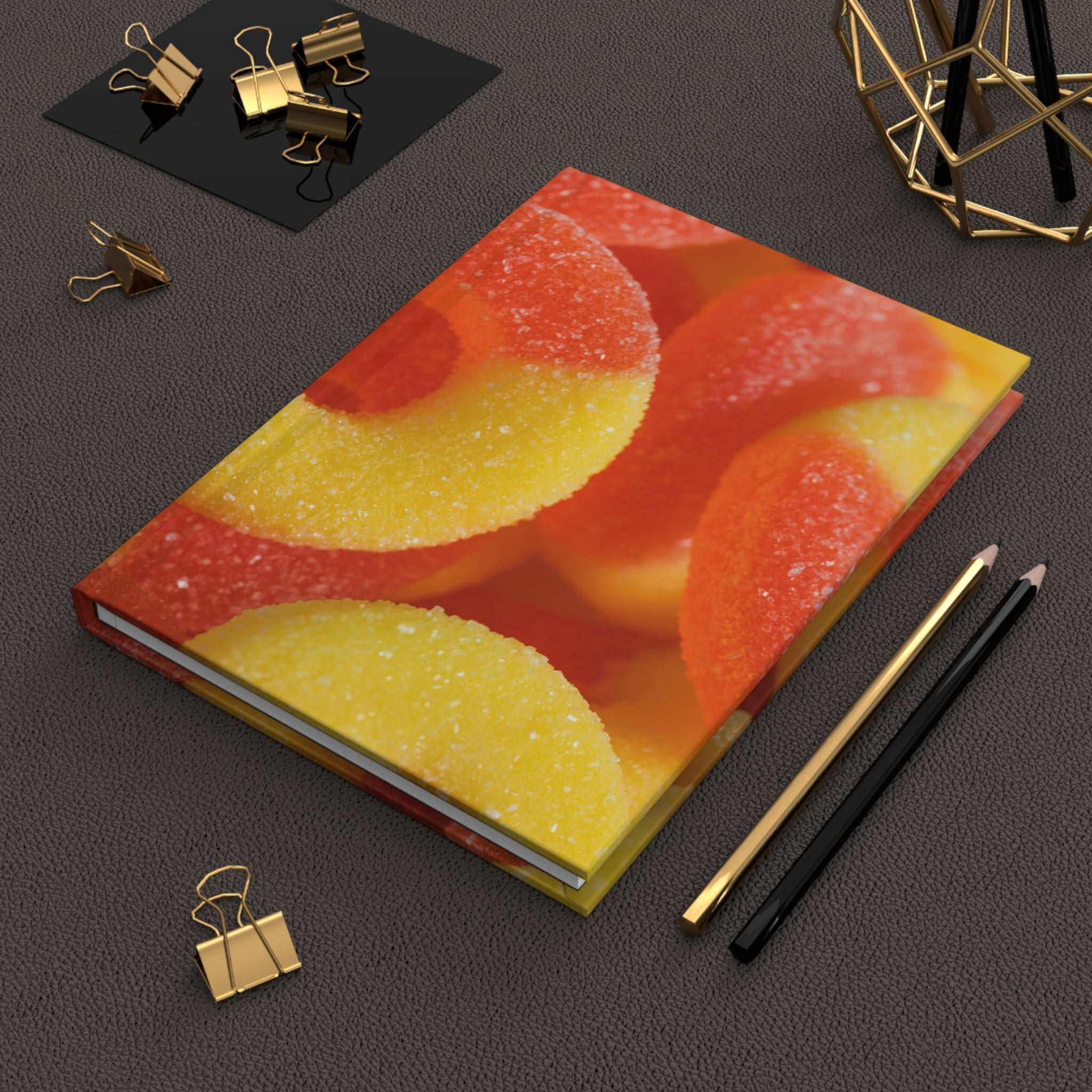 Gummy Peach Ring Candiy Hardcover Matte Journal