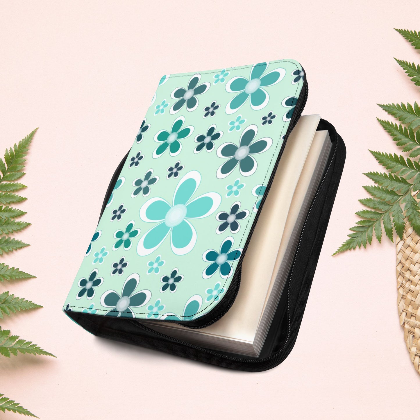 Aqua Mint Floral Book Cover