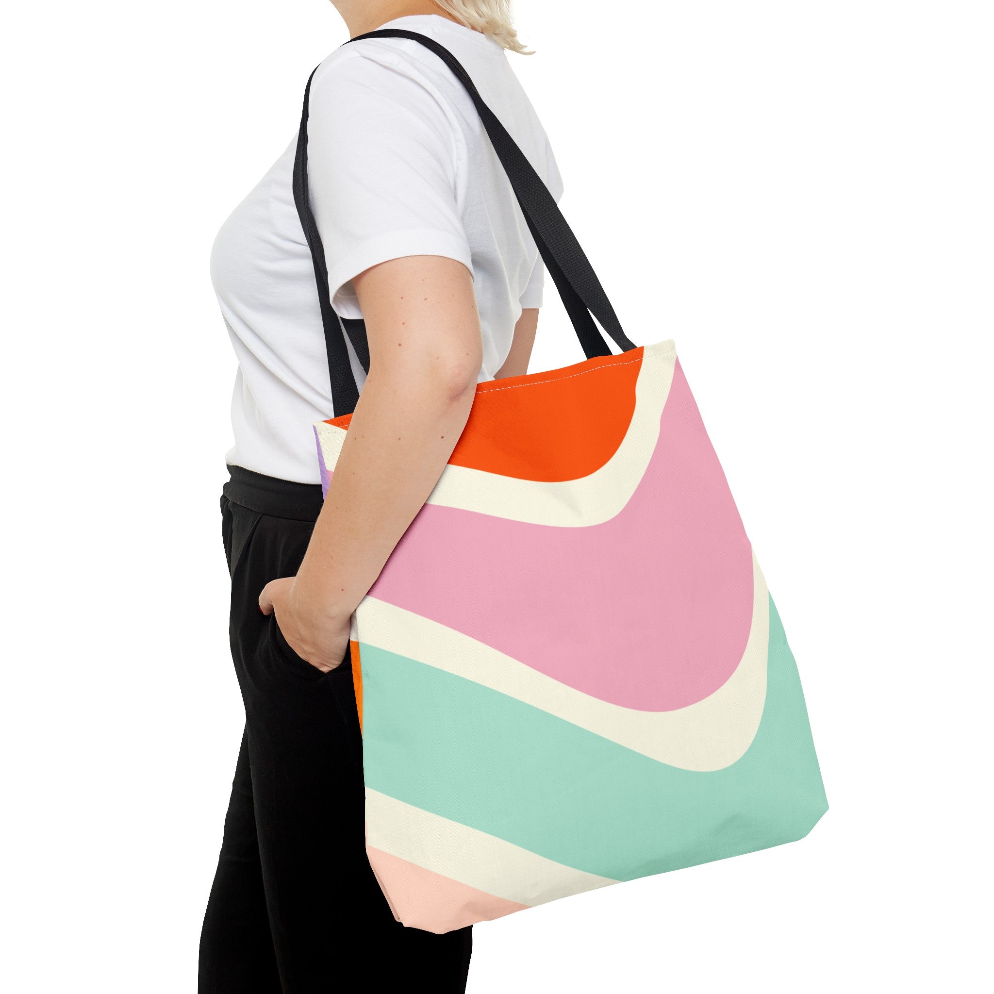 Retro Color Wave Tote Bag
