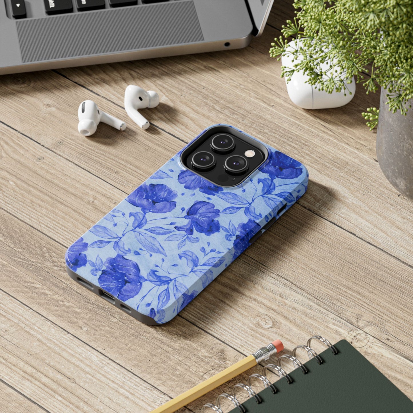 Blue Floral Pattern Phone Case (Apple & Android)