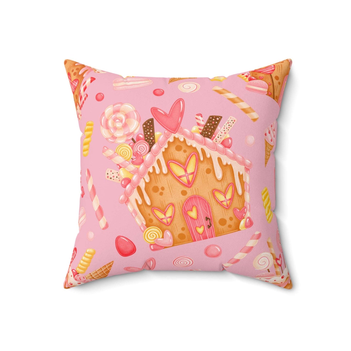 Big Gingerbread House Square Pillow