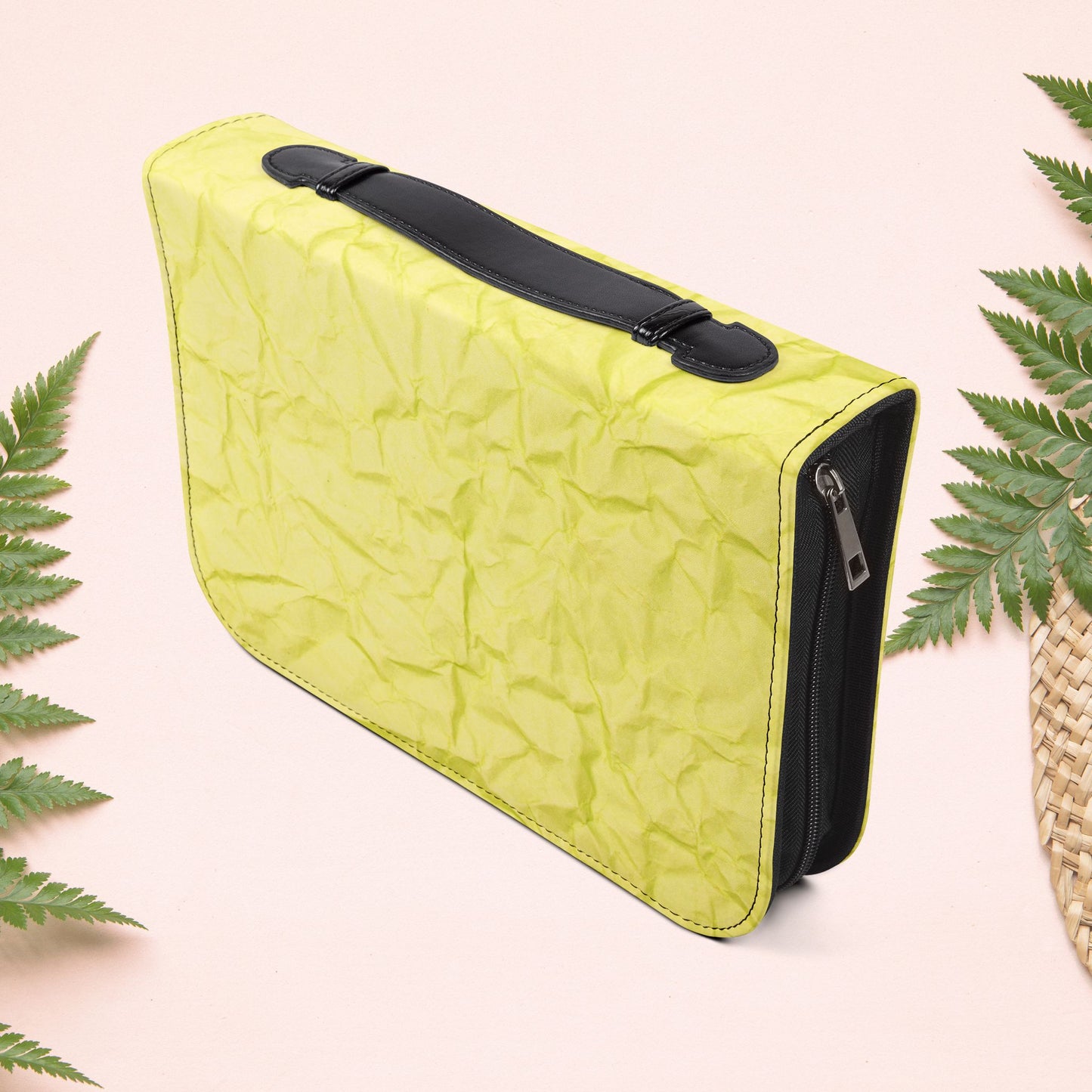 Wrinkled Bright Yellow Paper Book Cover