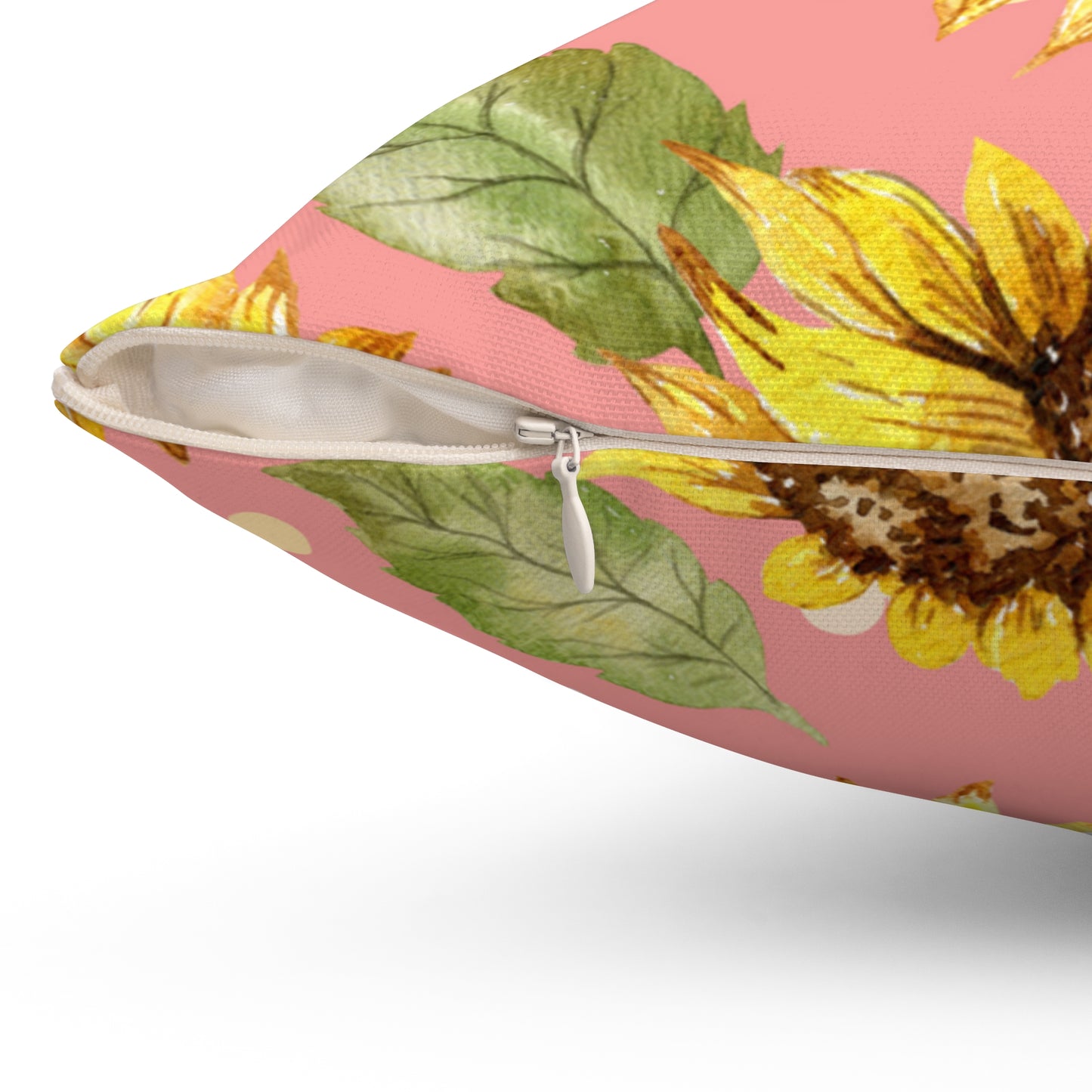 Pink & Sunflowers Square Pillow