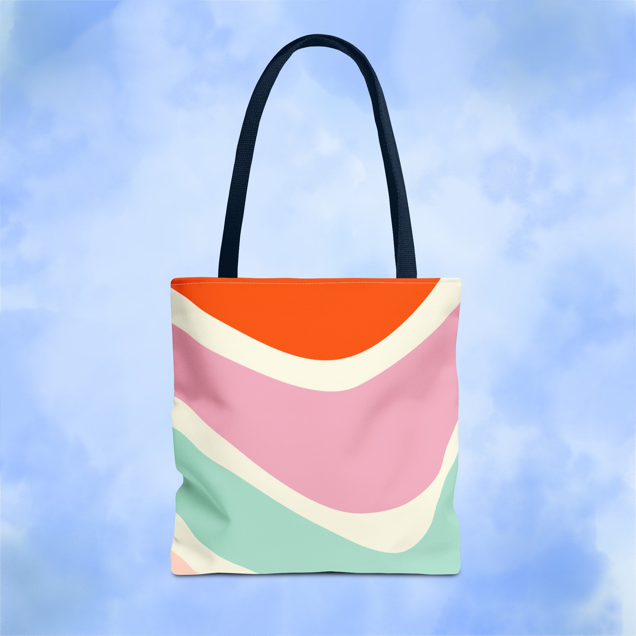 Retro Color Wave Tote Bag