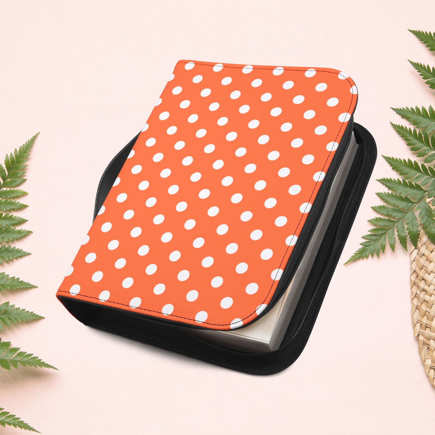 Orange Coral Polka Dot Book Cover