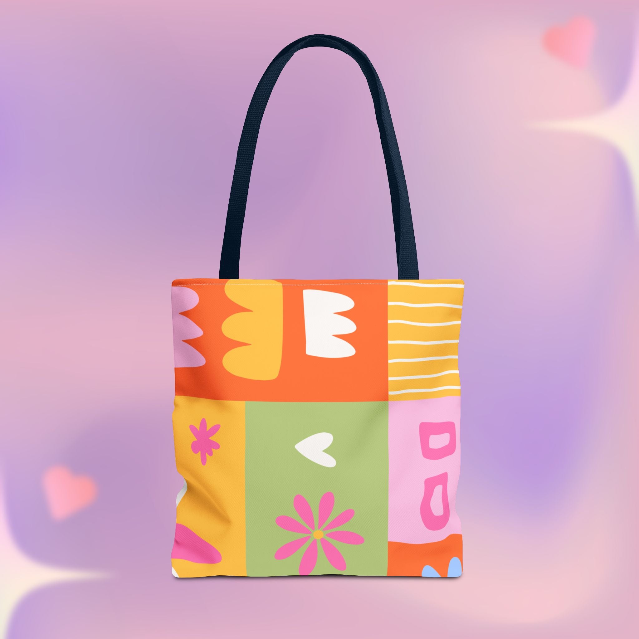 Vibrant Kawaii Floral Tote Bag