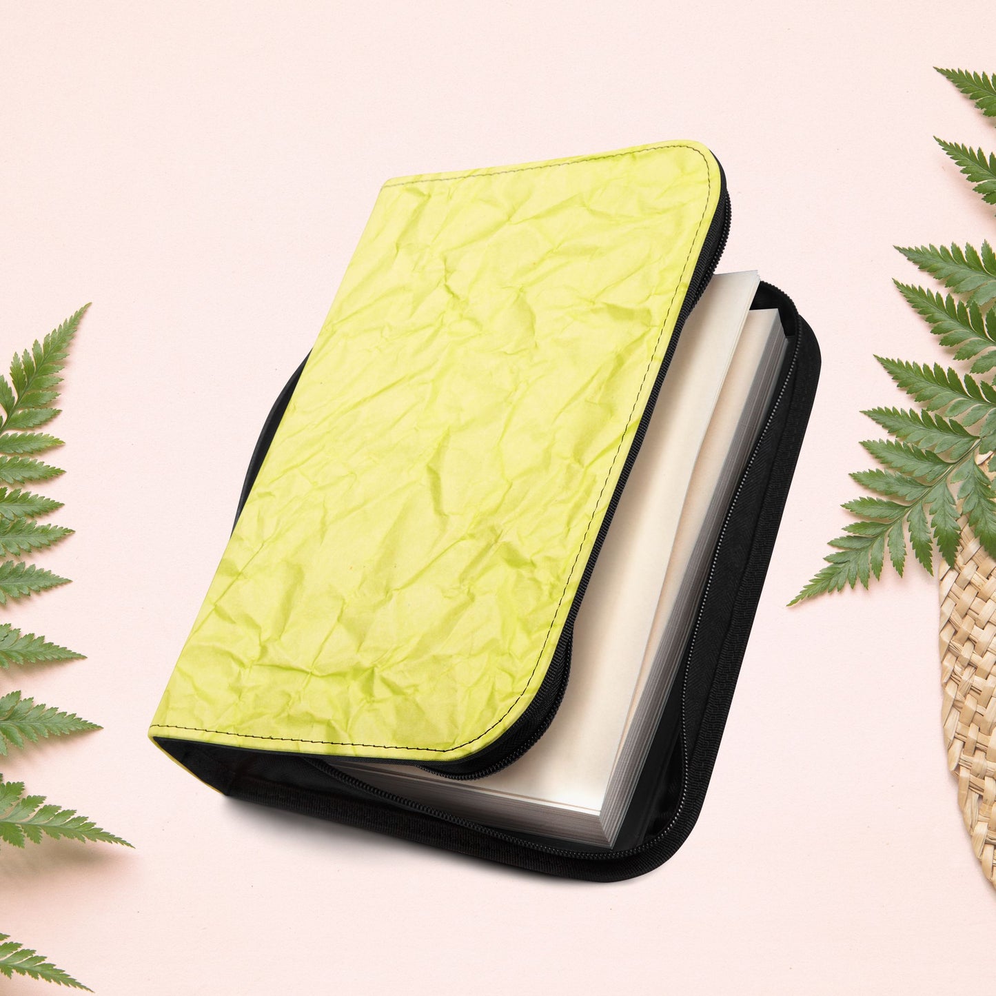 Wrinkled Bright Yellow Paper Book Cover
