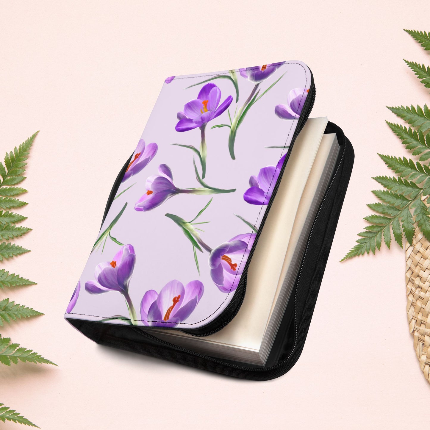 Purple Crocus Flowers Book Cover