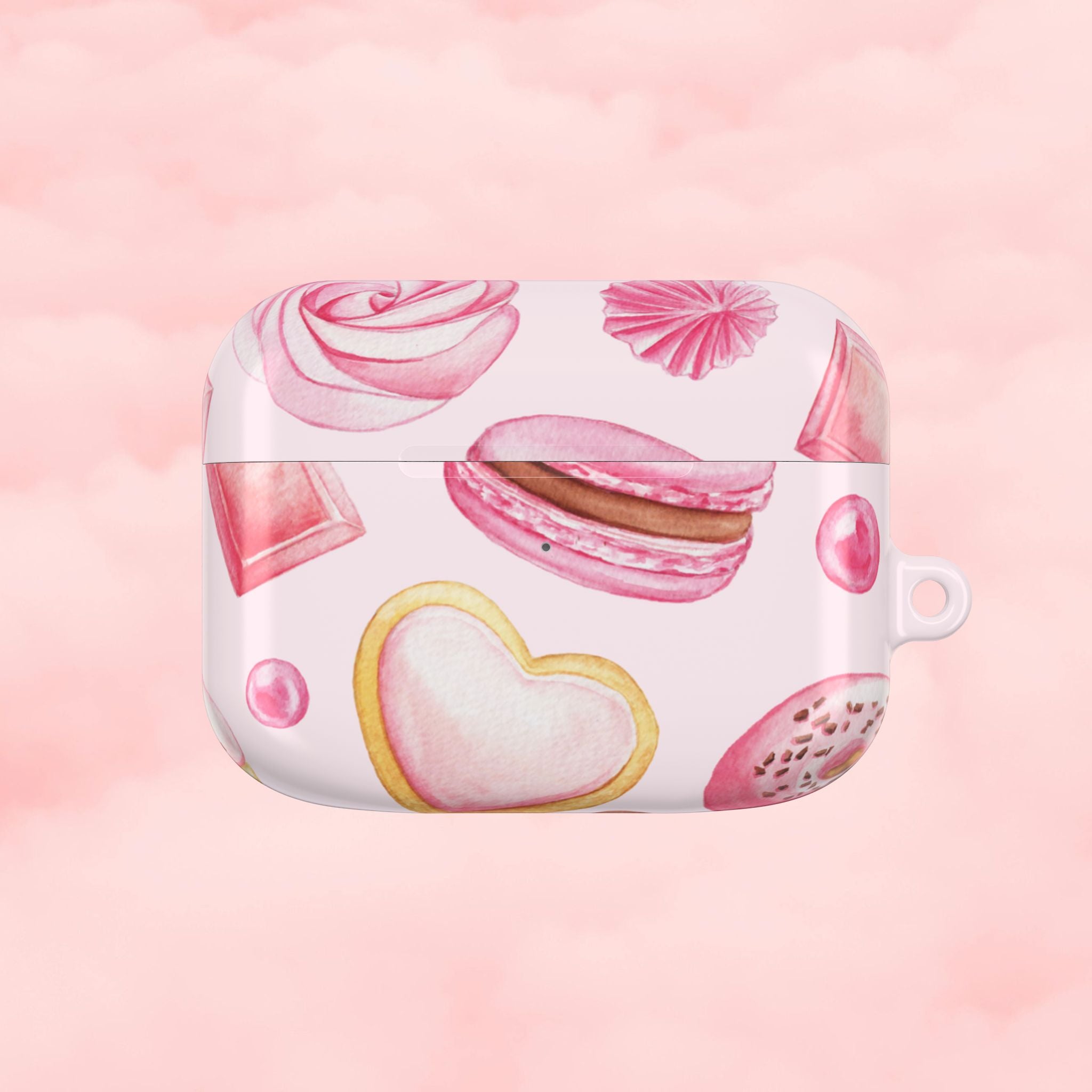 Pink Macaron Sweets Airpod Case