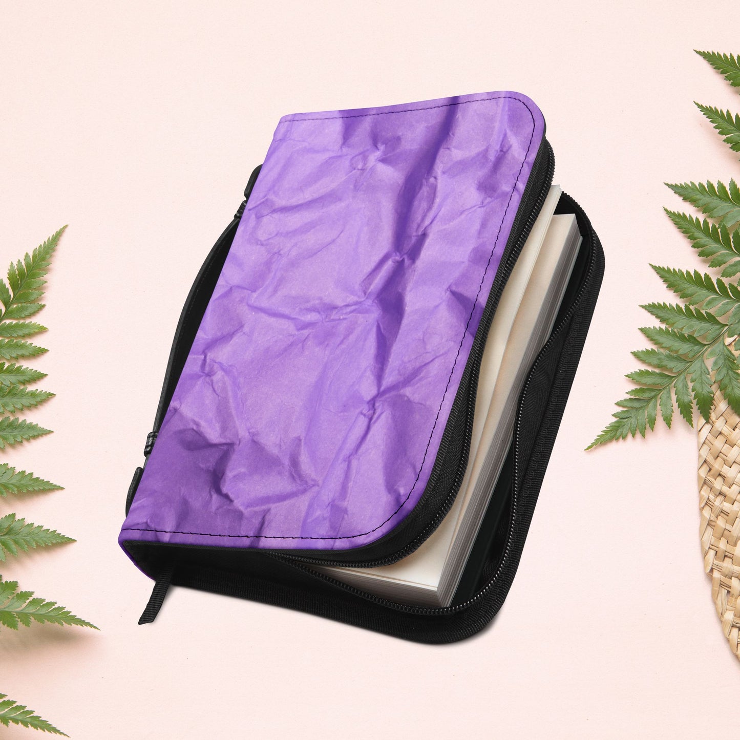 Wrinkled Purple Paper Book Cover