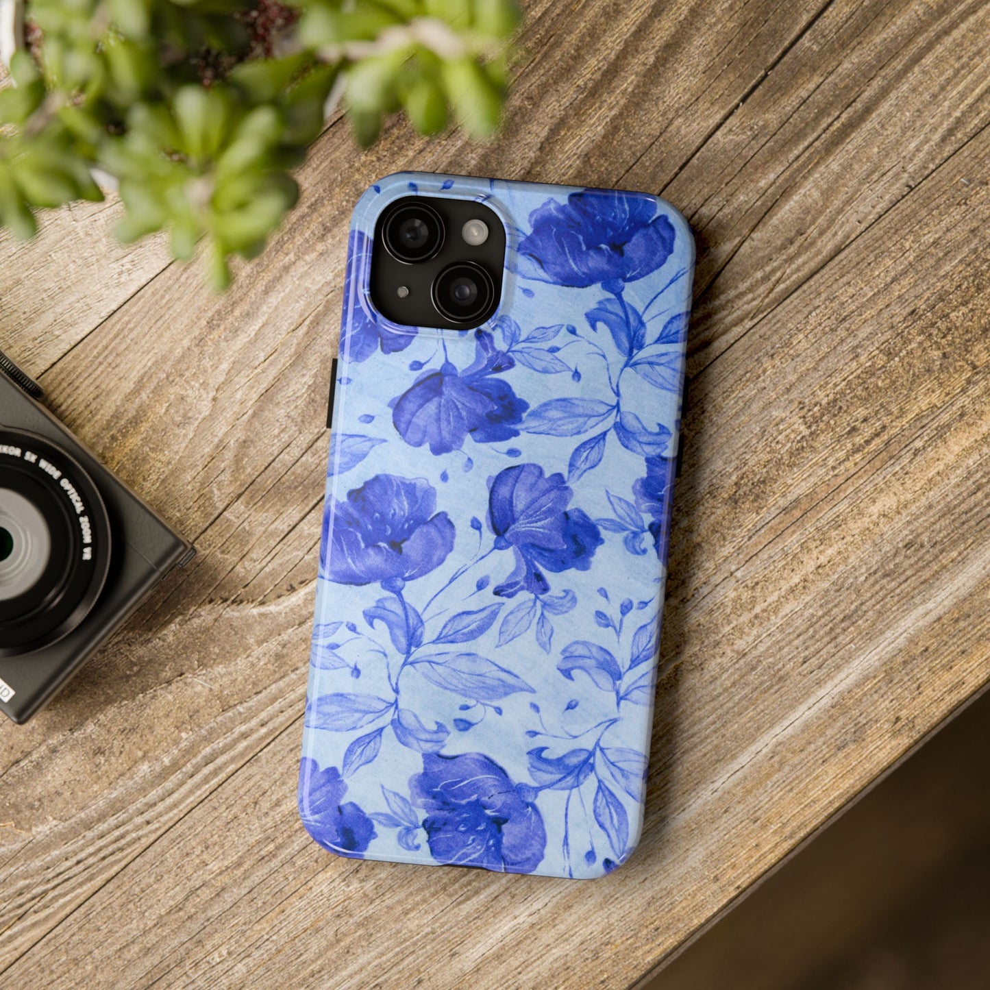 Blue Floral Pattern Phone Case (Apple & Android)