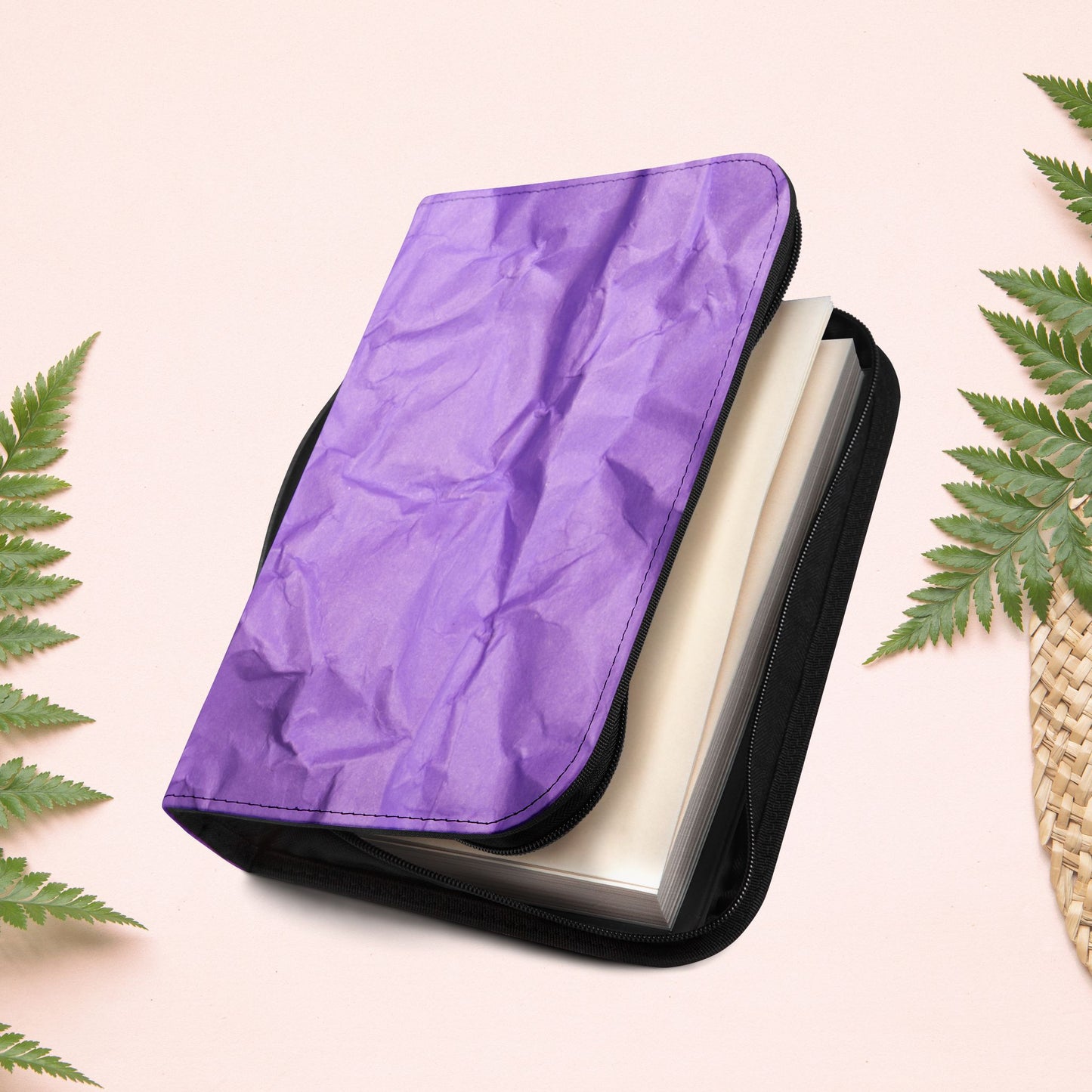 Wrinkled Purple Paper Book Cover