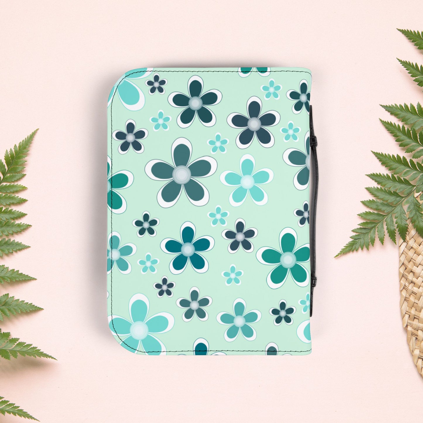 Aqua Mint Floral Book Cover