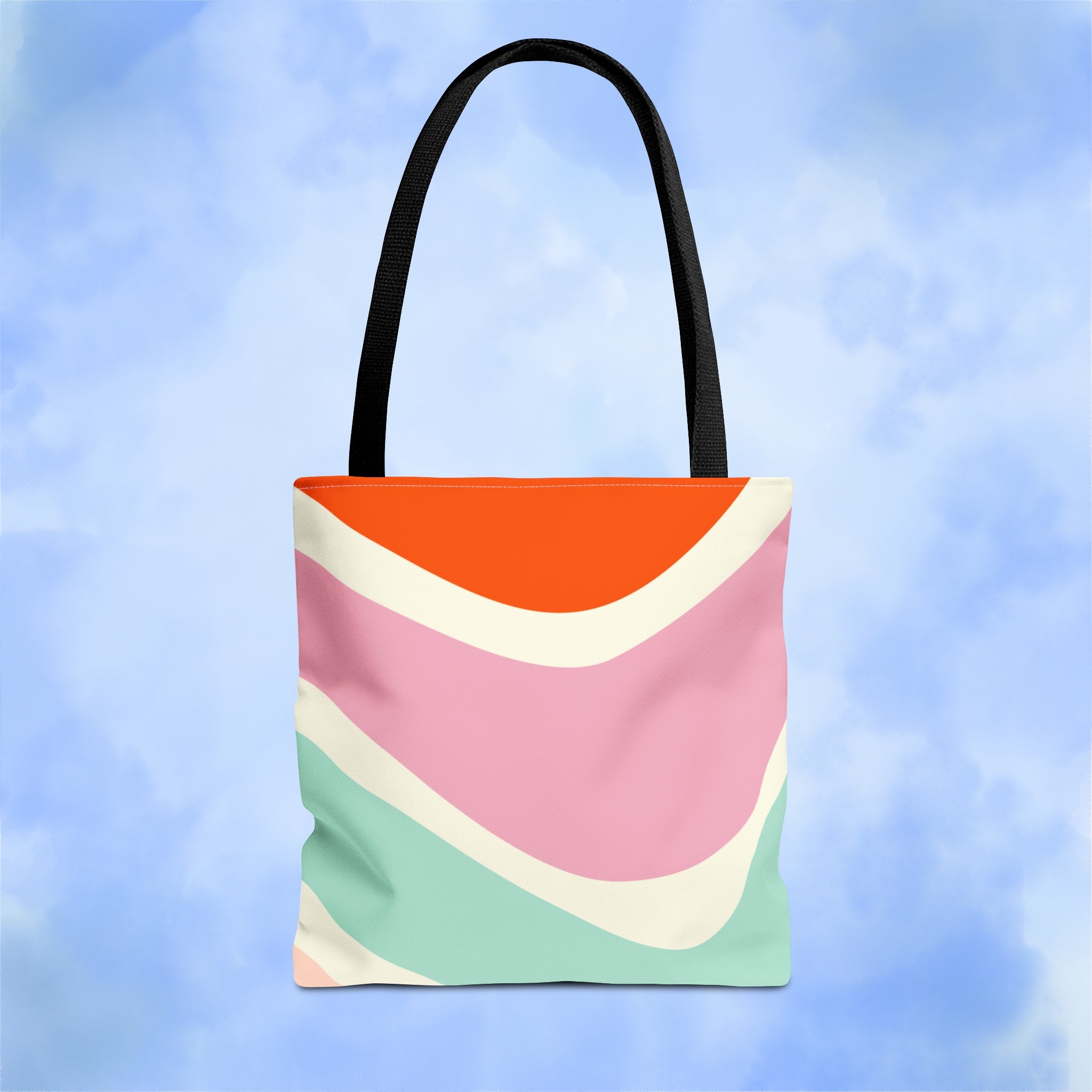 Retro Color Wave Tote Bag