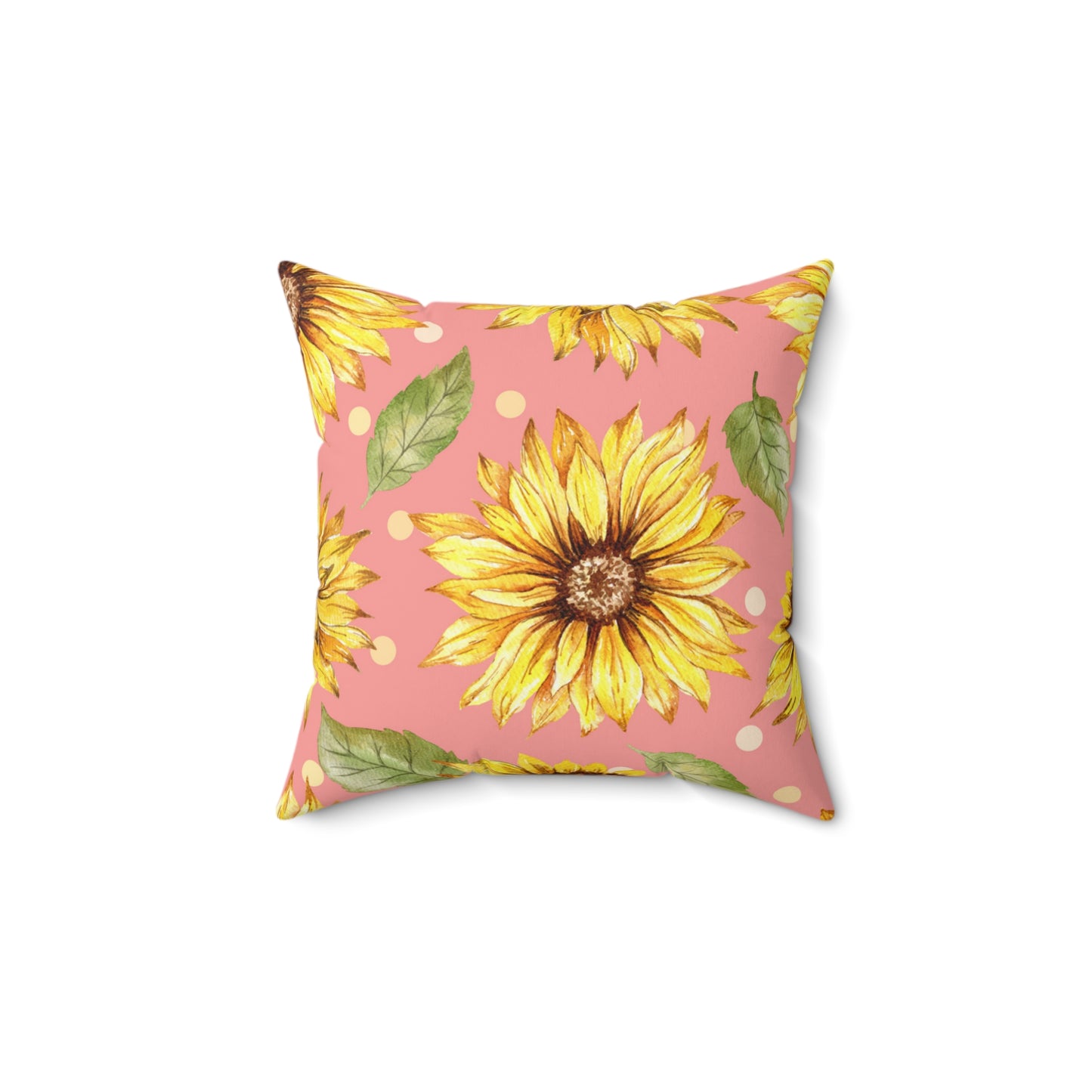 Pink & Sunflowers Square Pillow