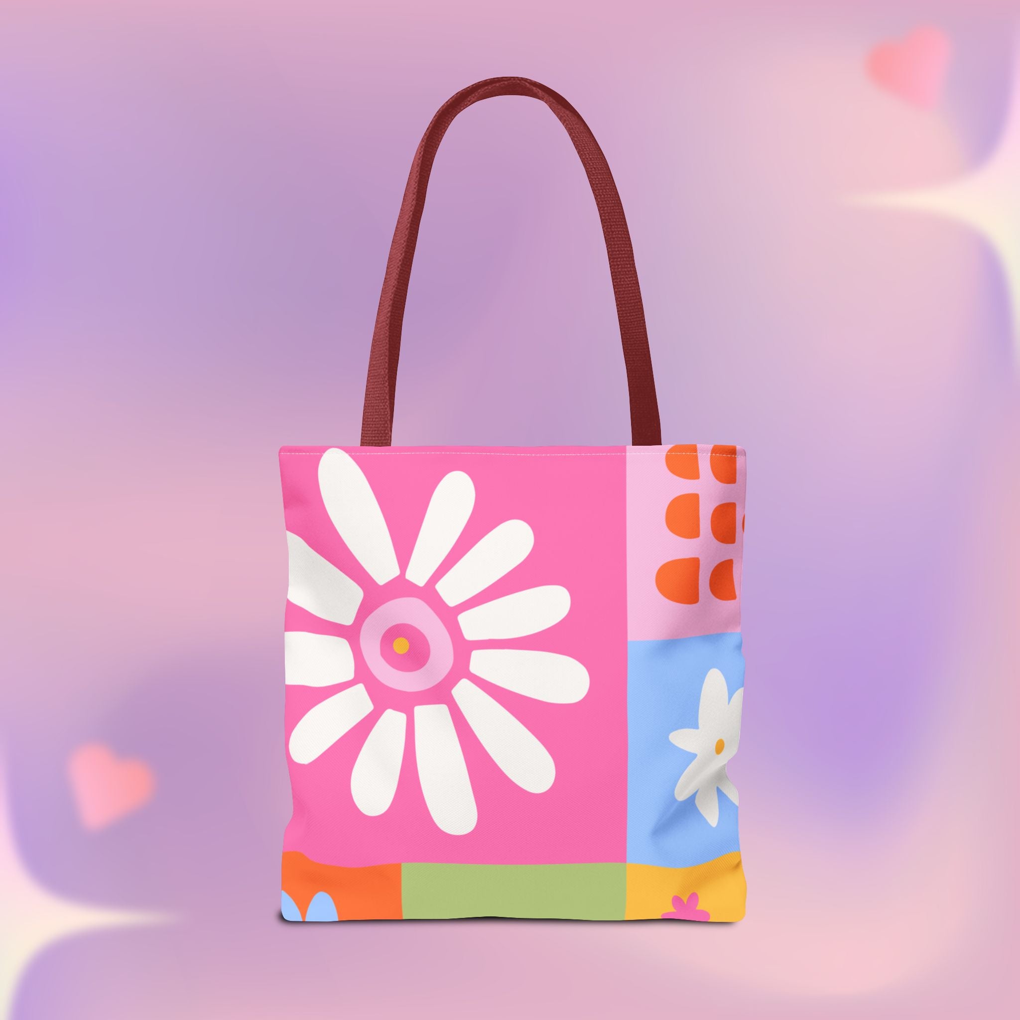 Vibrant Kawaii Floral Tote Bag