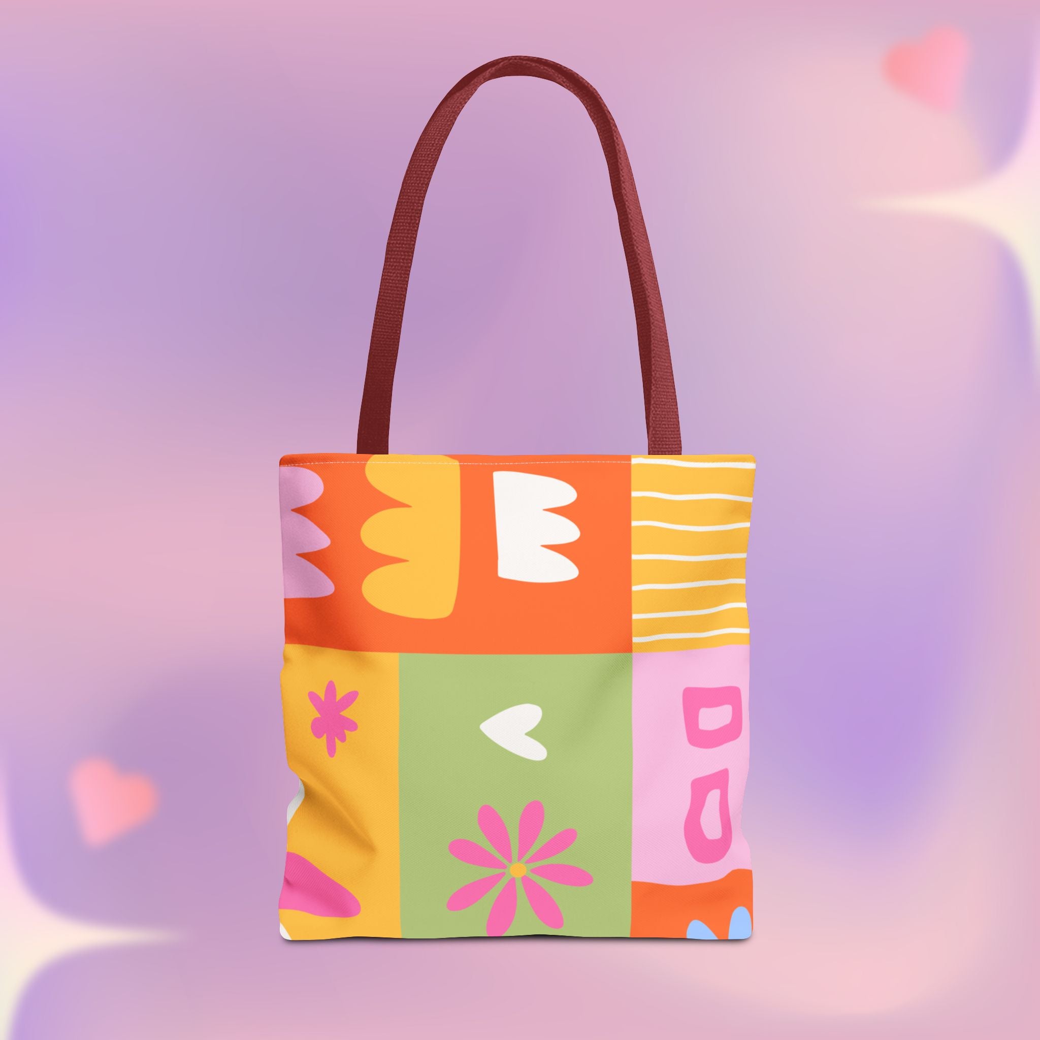 Vibrant Kawaii Floral Tote Bag