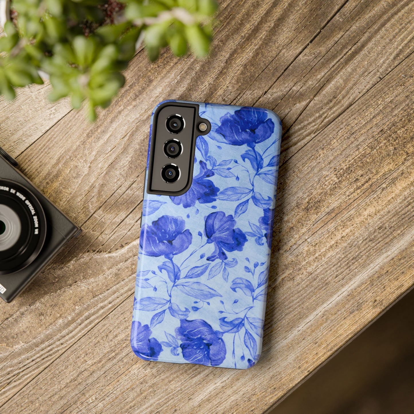 Blue Floral Pattern Phone Case (Apple & Android)