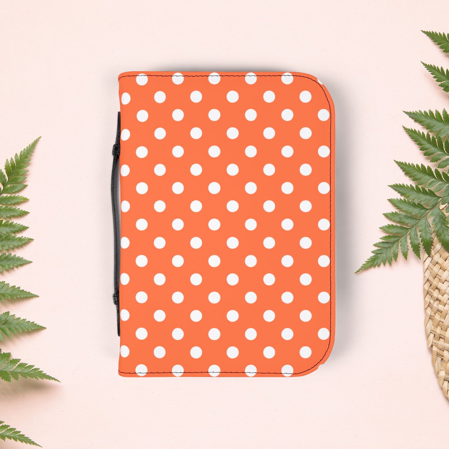 Orange Coral Polka Dot Book Cover