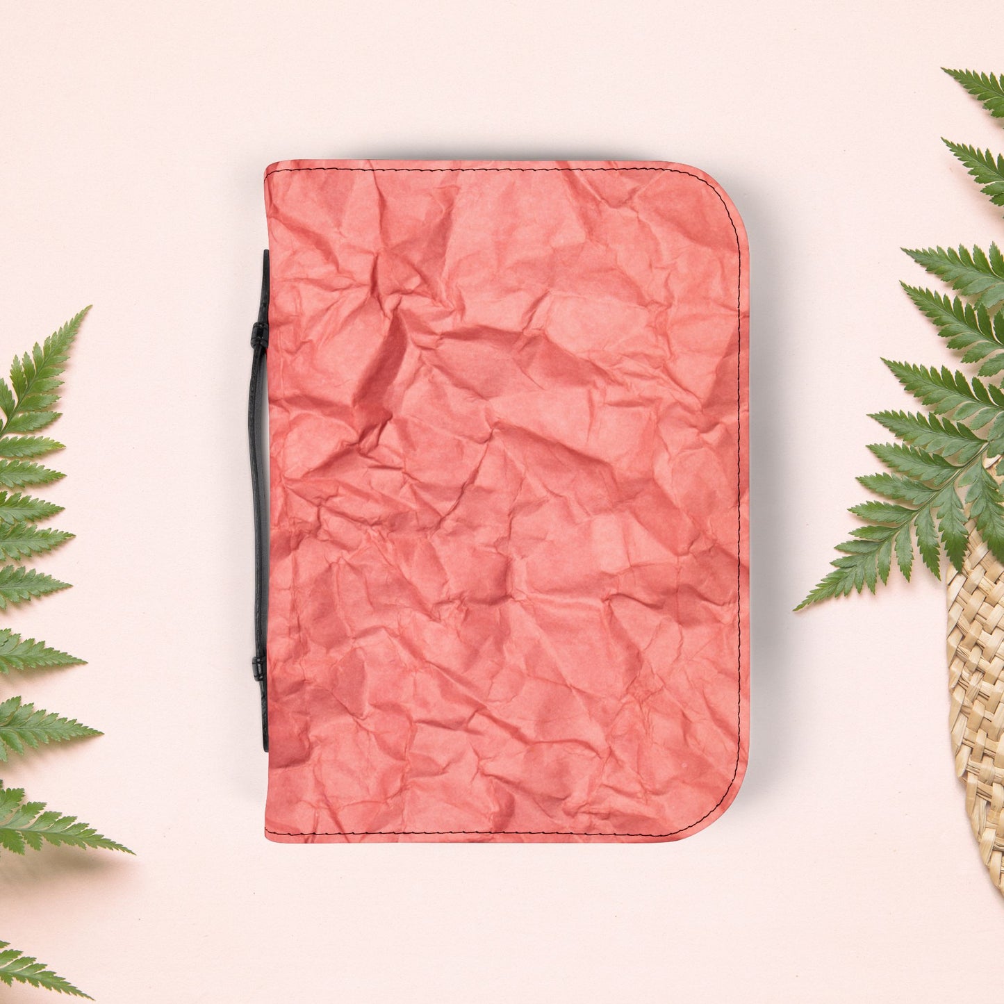 Wrinkled Red Coral Paper Book Cover