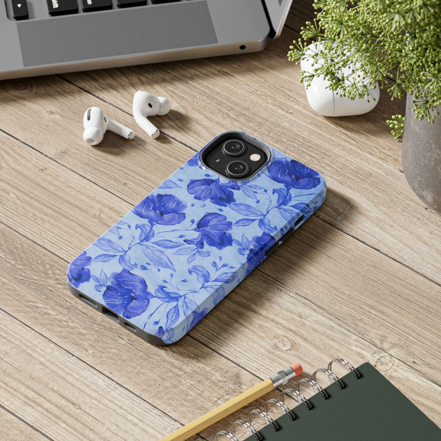 Blue Floral Pattern Phone Case (Apple & Android)