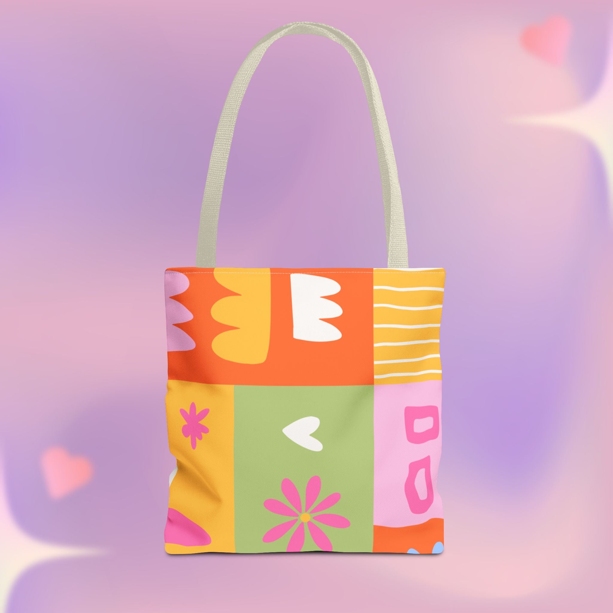 Vibrant Kawaii Floral Tote Bag