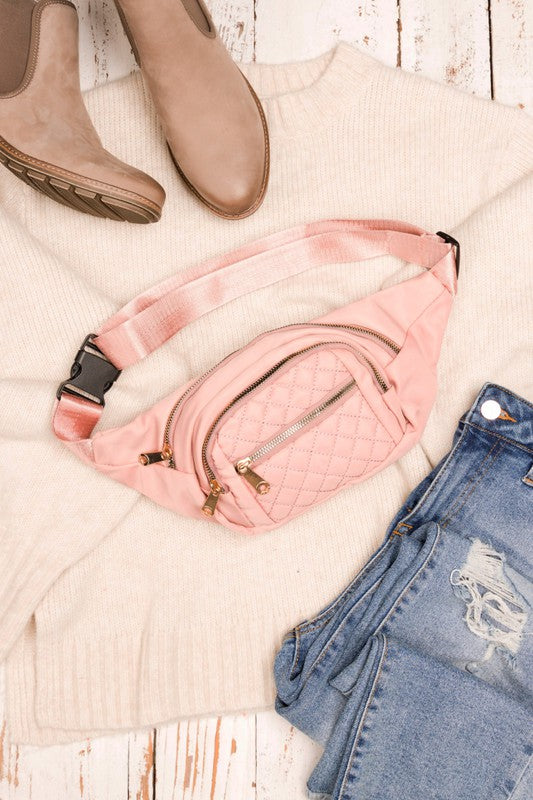 Quilted Belt Sling Fannie Pack Bum Bag