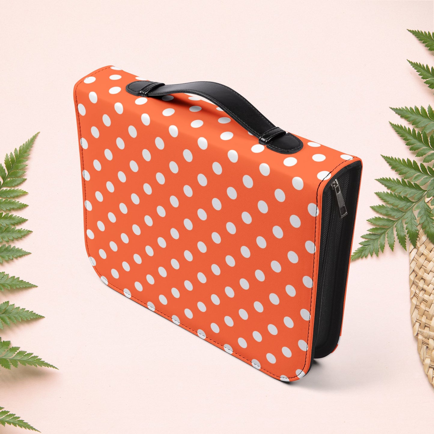 Orange Coral Polka Dot Book Cover