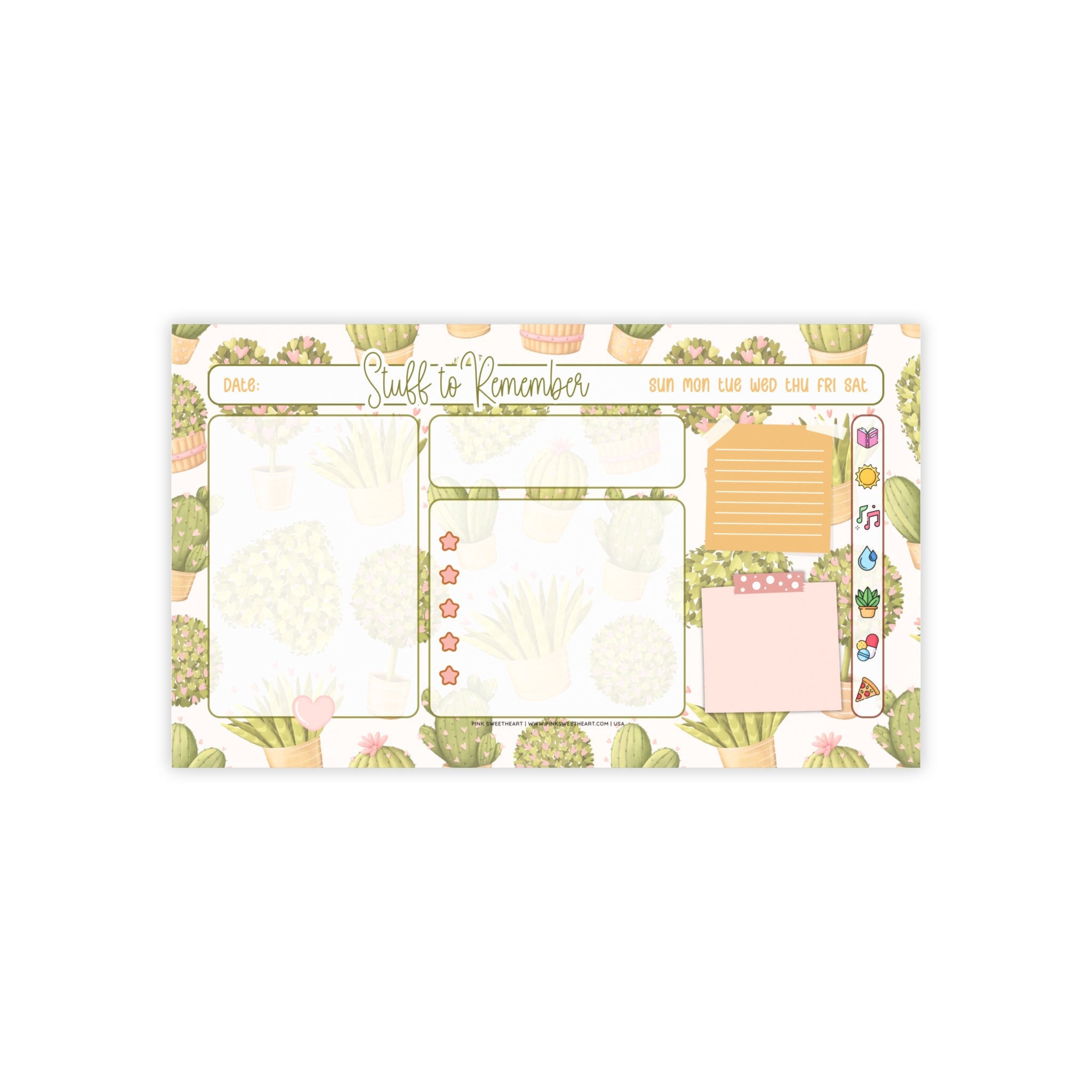 House Plant Succulents Sticky Note Pad