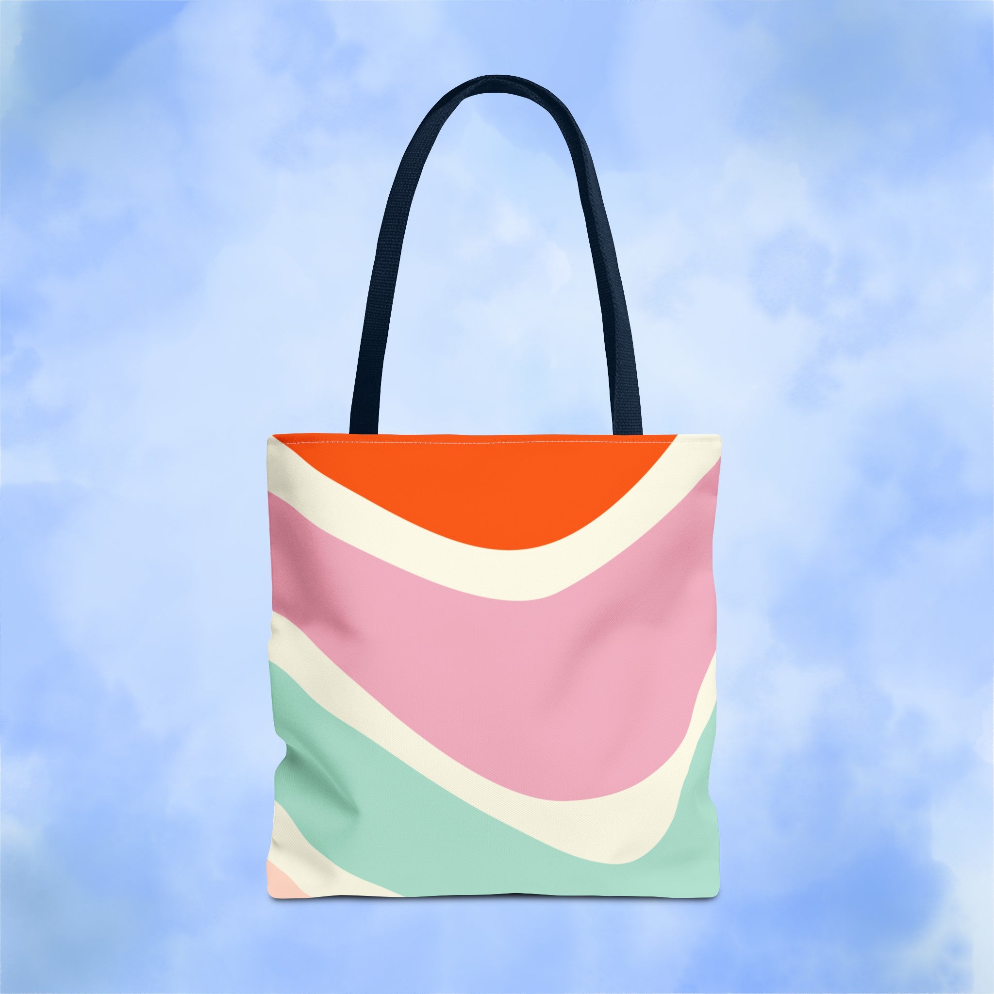 Retro Color Wave Tote Bag