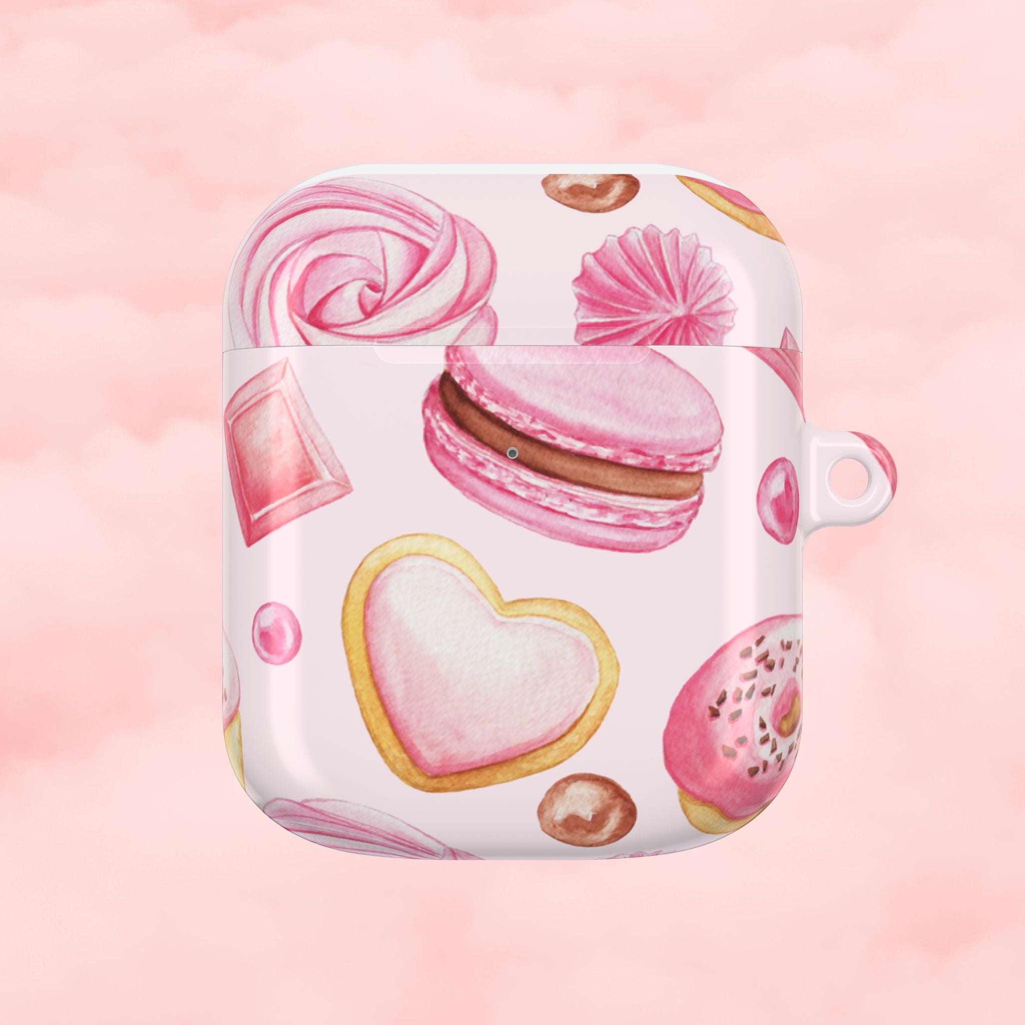 Pink Macaron Sweets Airpod Case