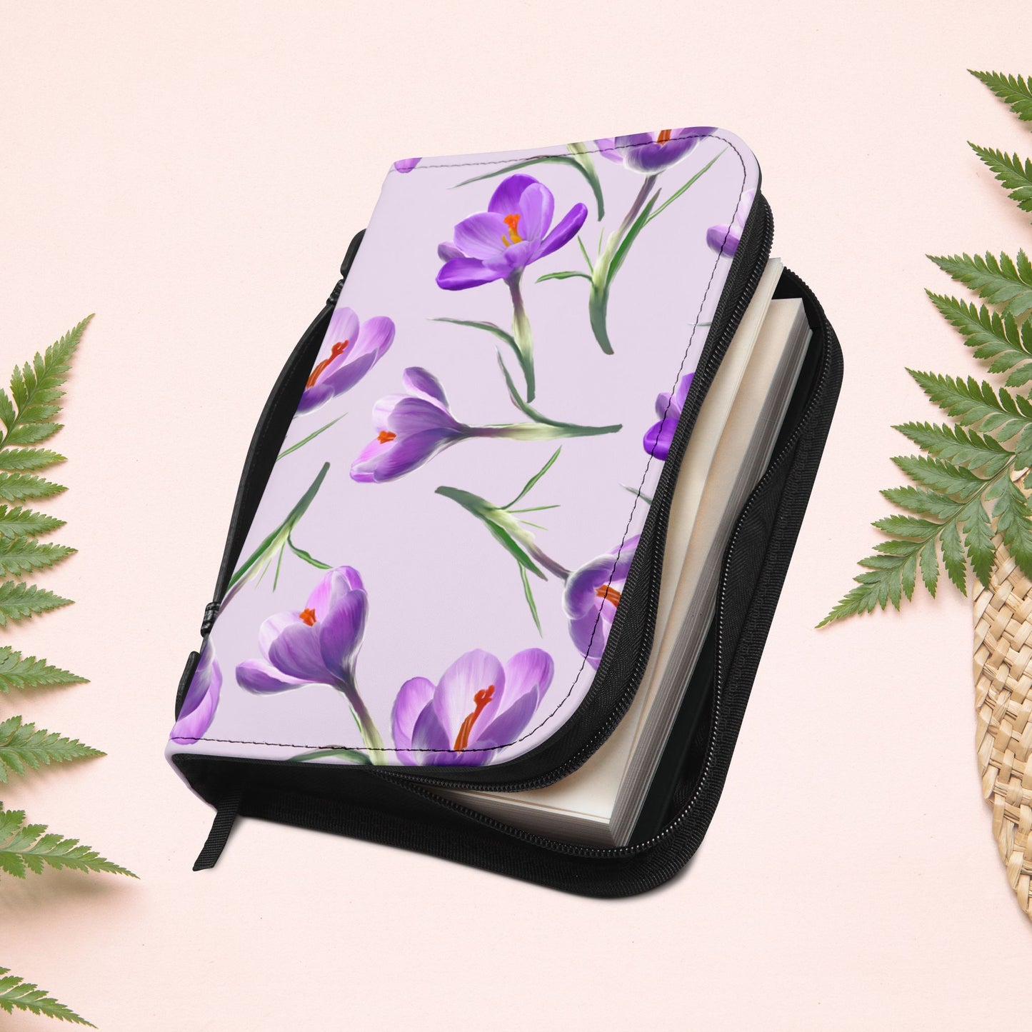 Purple Crocus Flowers Book Cover