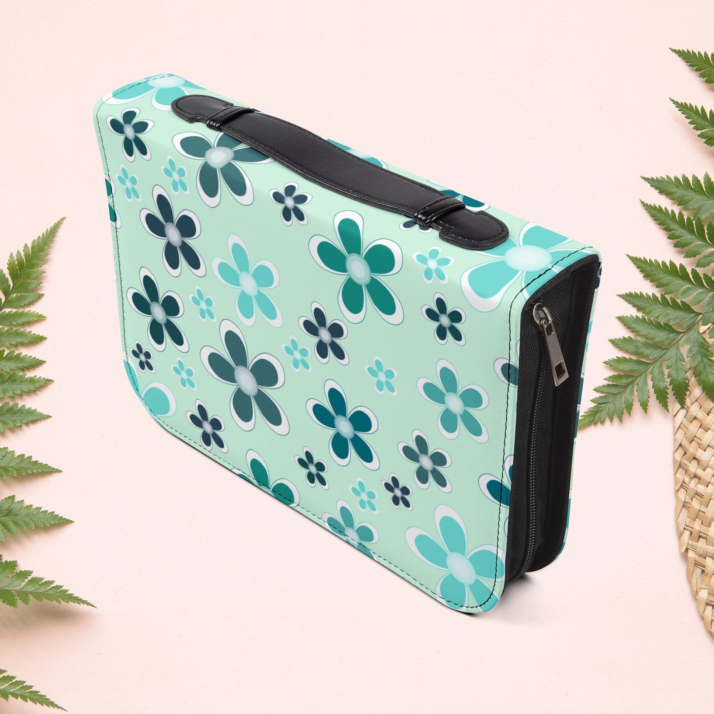 Aqua Mint Floral Book Cover