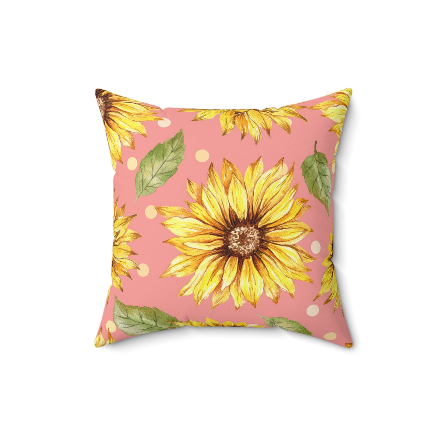 Pink & Sunflowers Square Pillow