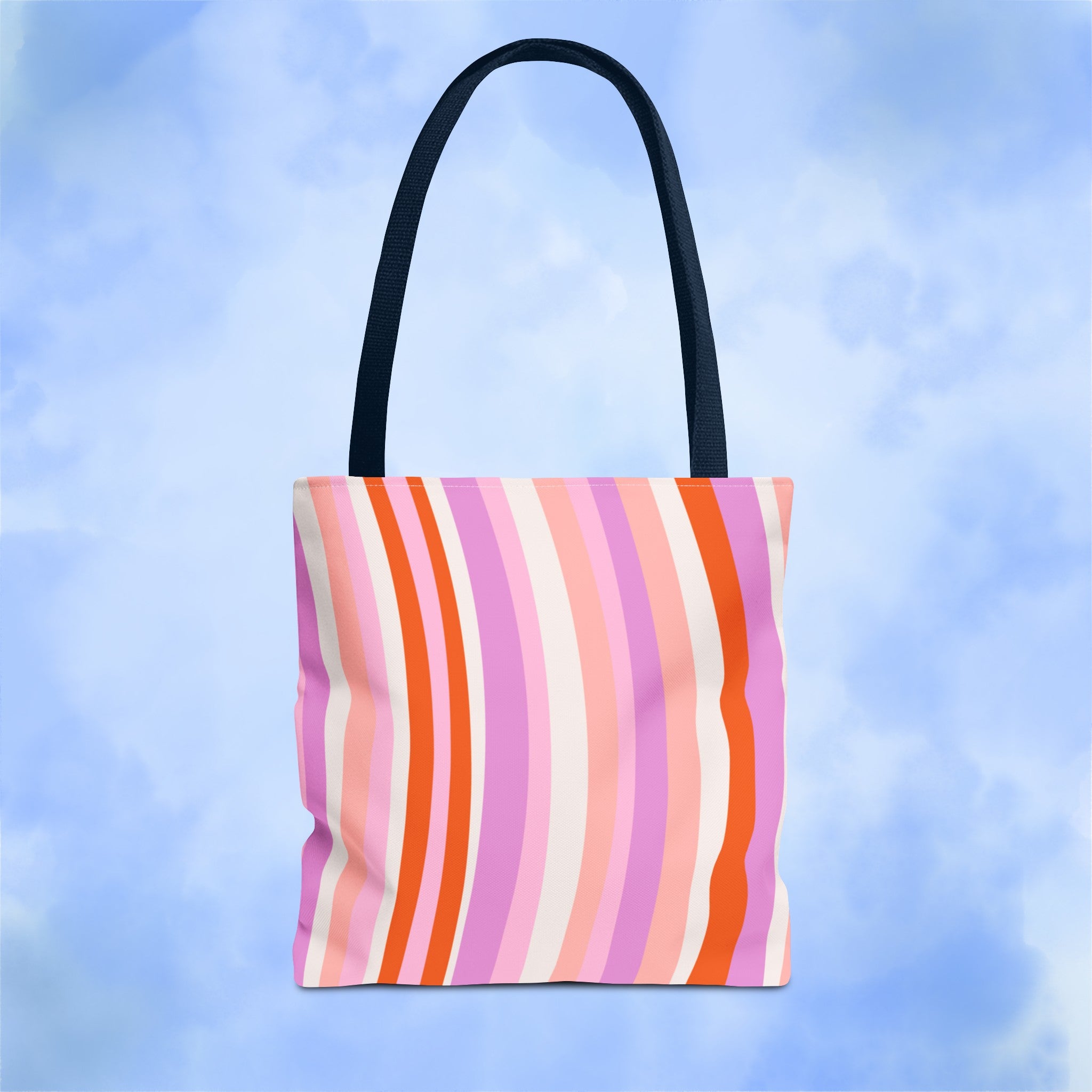 Retro Groovy Waves Tote Bag