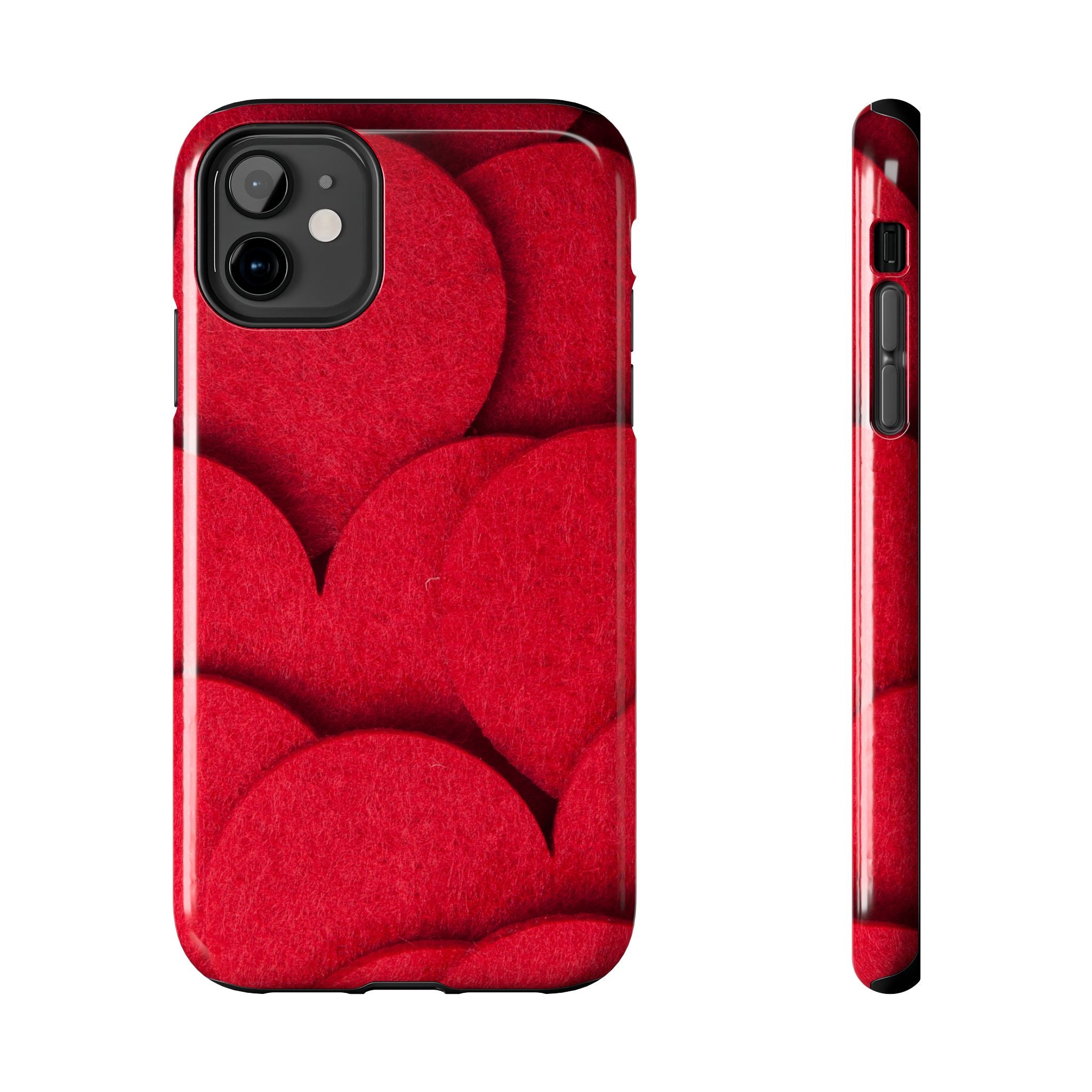 Big Red Felt Hearts Phone Case (Apple & Android)