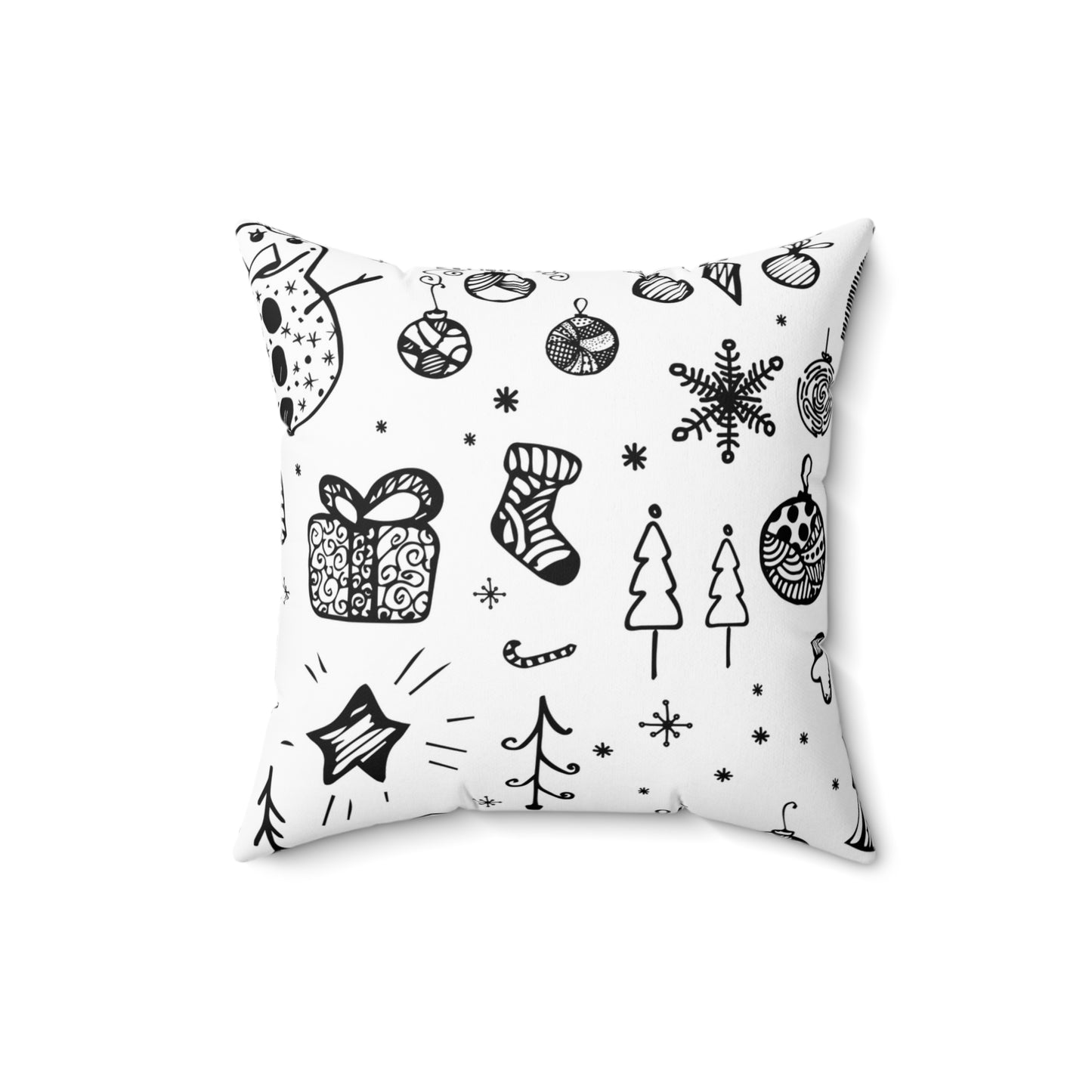 Black & White Christmas Square Pillow